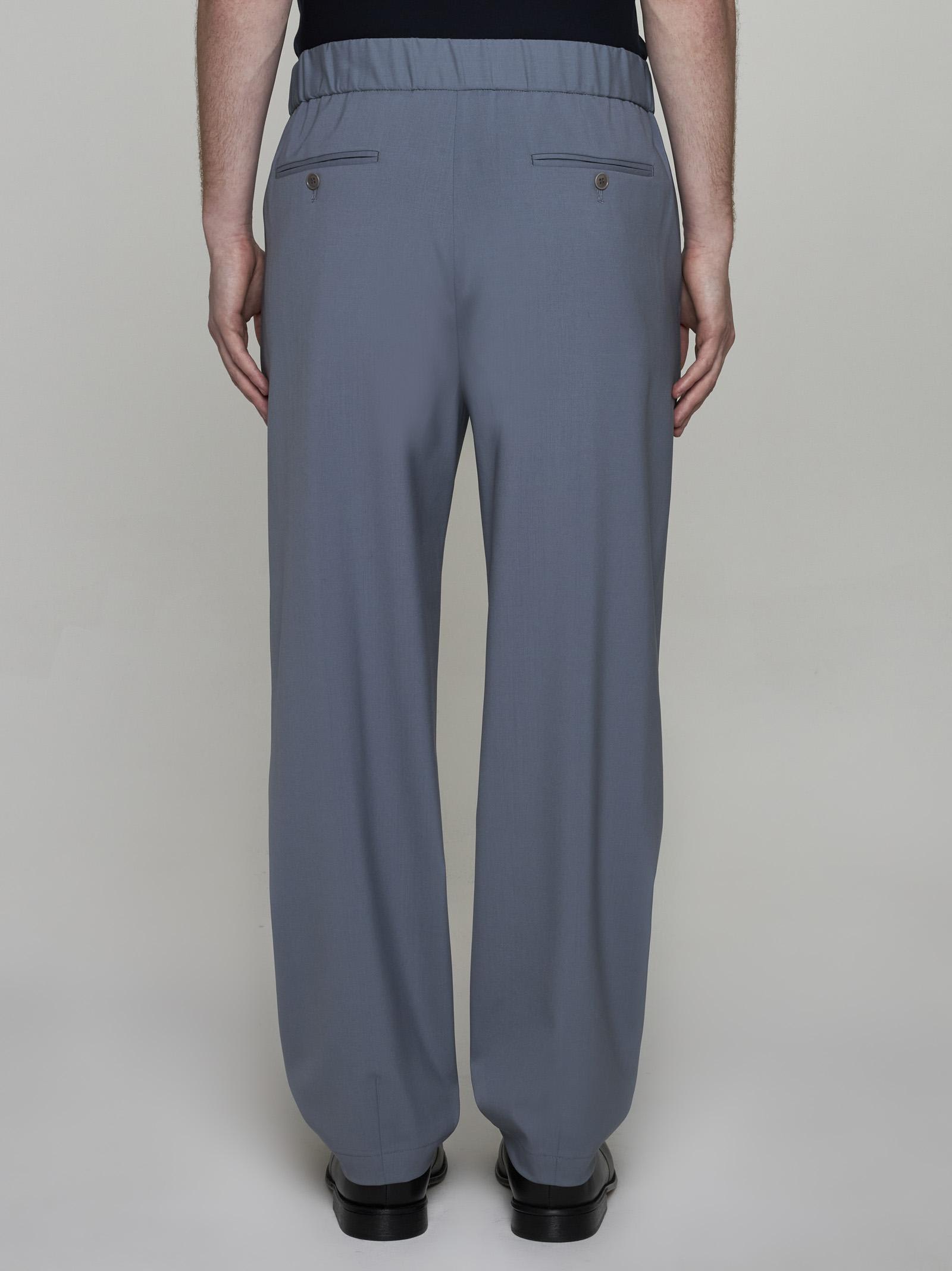 Shop Giorgio Armani Silk-blend Trousers In Uv