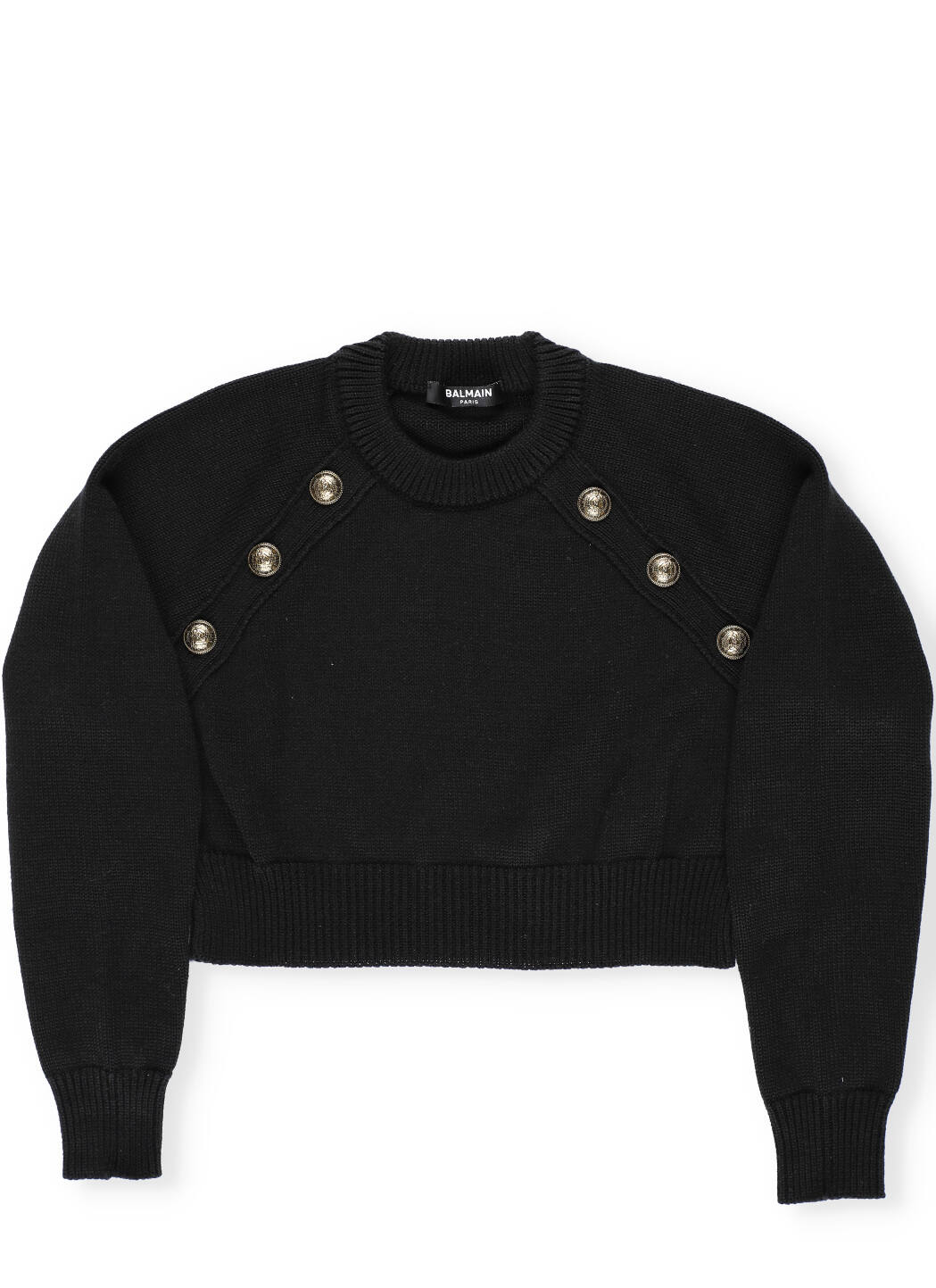 Balmain Cotton Sweater With Embossed Buttons
