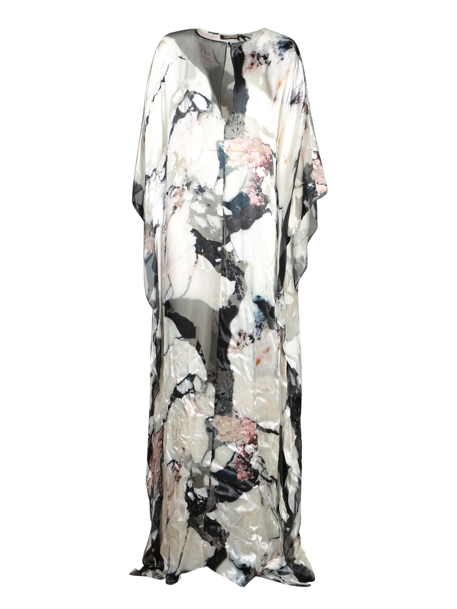 Shop Roberto Cavalli Grand Antique Multicolor Kaftan Dress In White