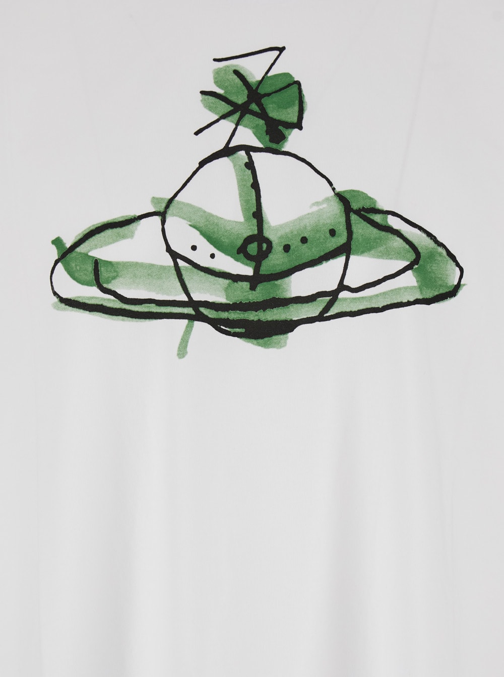 Vivienne Westwood White Crew Neck T-shirt With Orb Print On The Front In Cotton Man In White