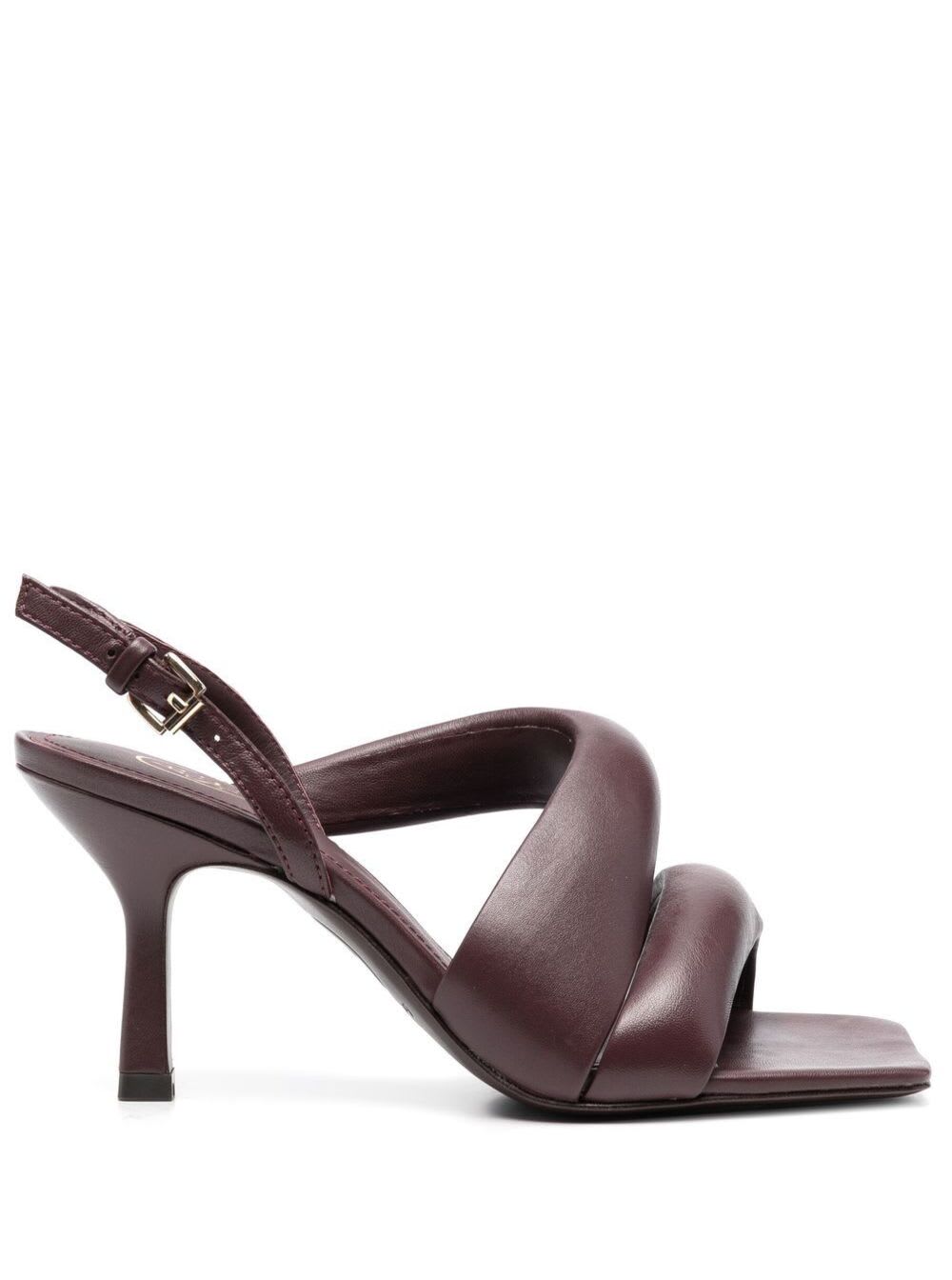 Ash Womans Madison Burgundy Padded Leather Sandals