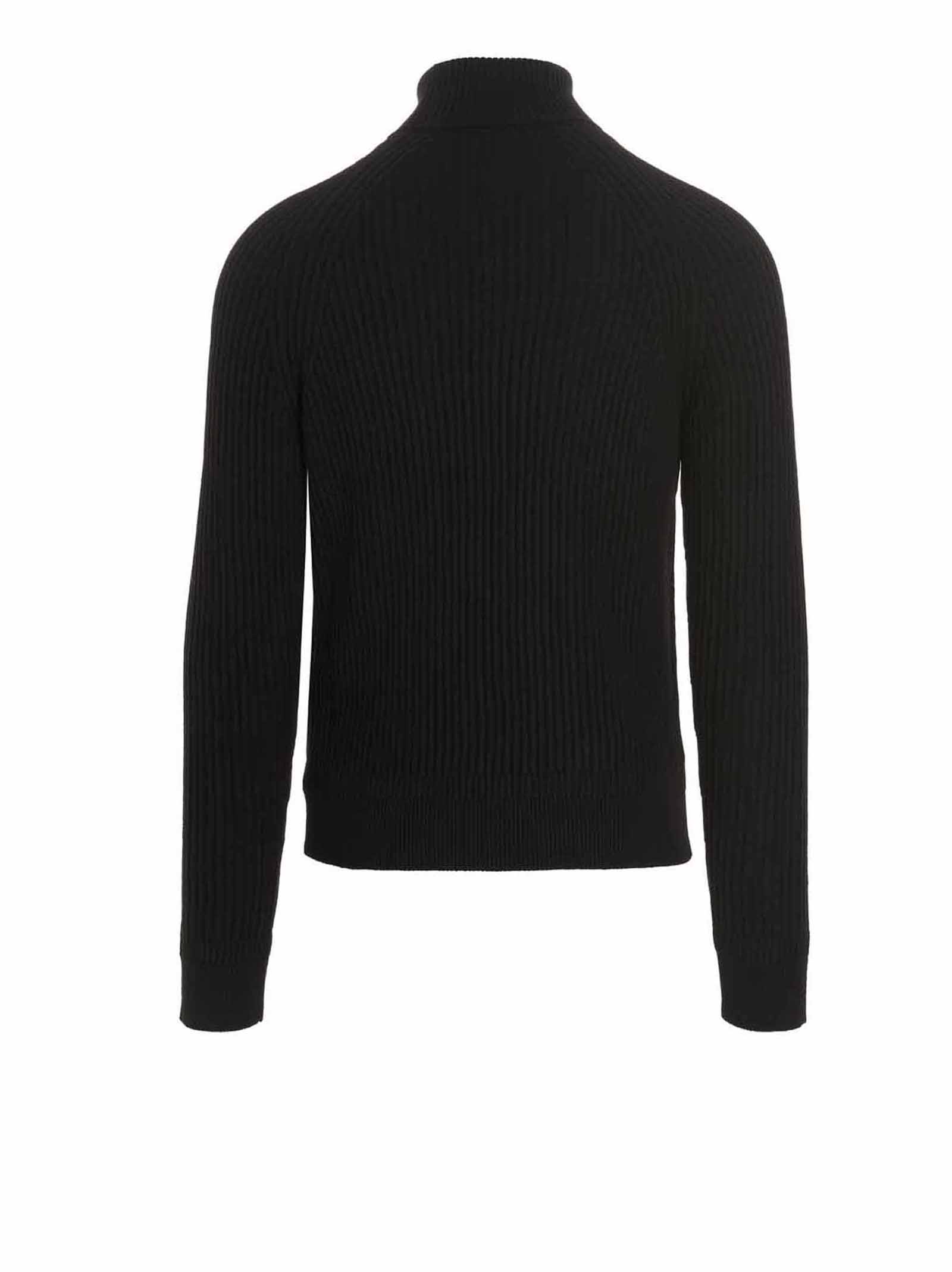 Shop Zanone English Rib Sweater In Nero
