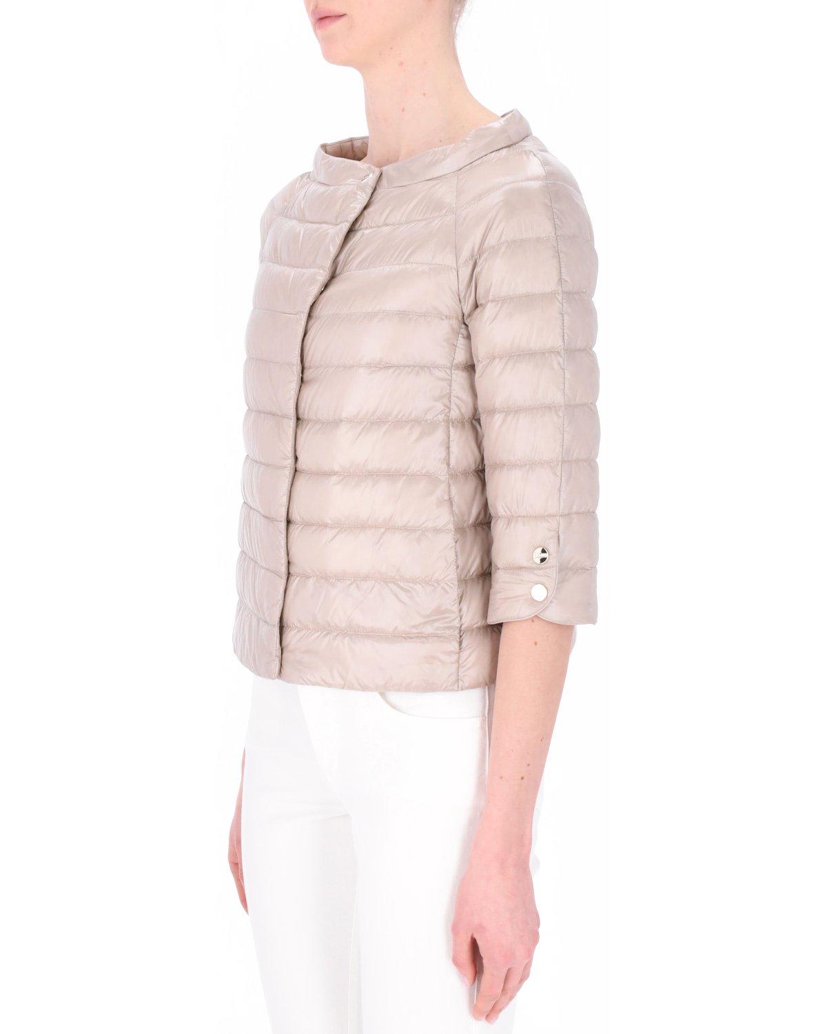 Shop Herno Cropped Sleeve Padded Jacket In Chantilly