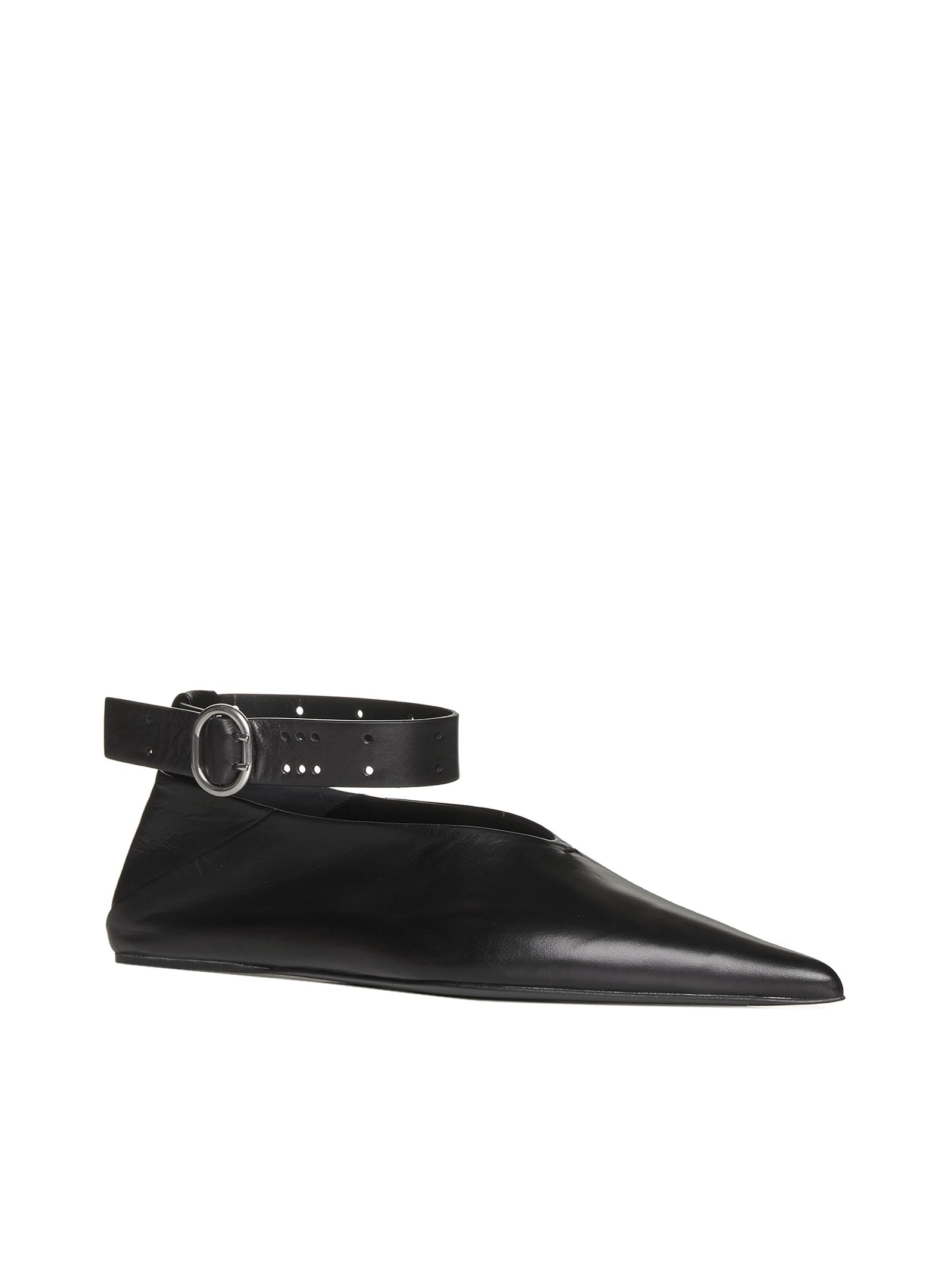 Shop Jil Sander Flat Shoes In Black