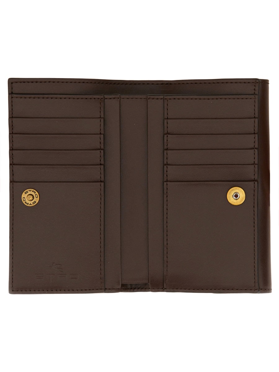Etro Paisley-print Wallet In Brown