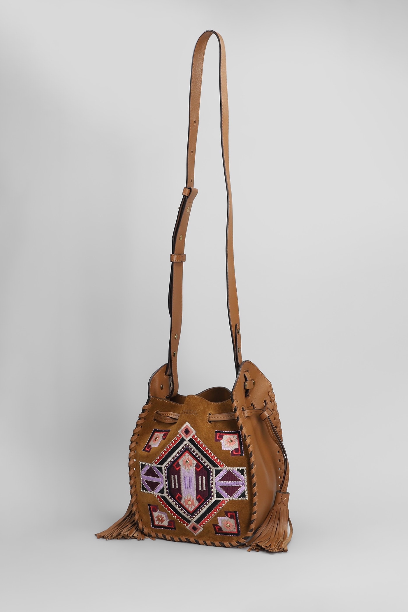 ISABEL MARANT MINI SILAO SHOULDER BAG IN LEATHER COLOR SUEDE AND LEATHER