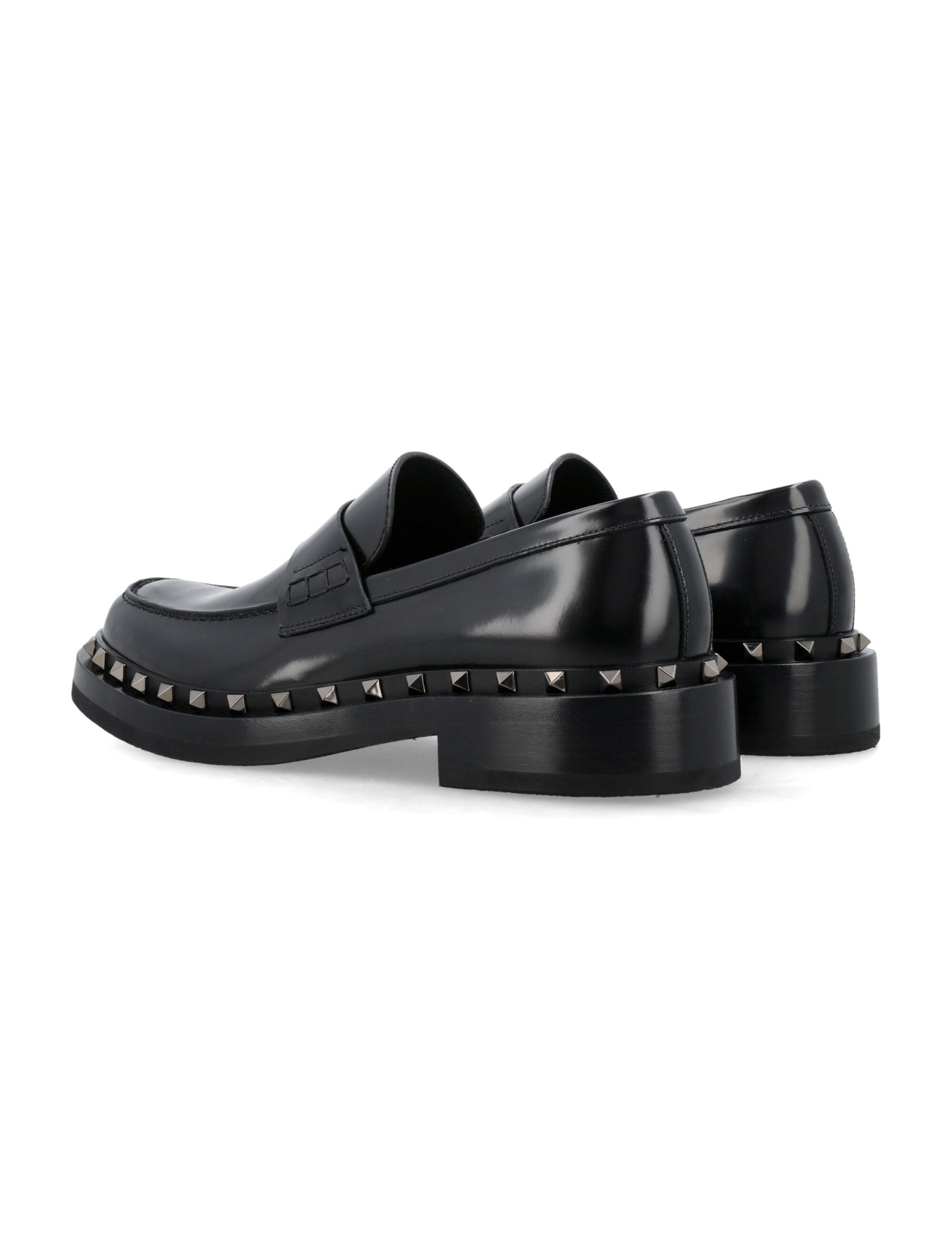 Shop Valentino Rockstud Loafer In Black