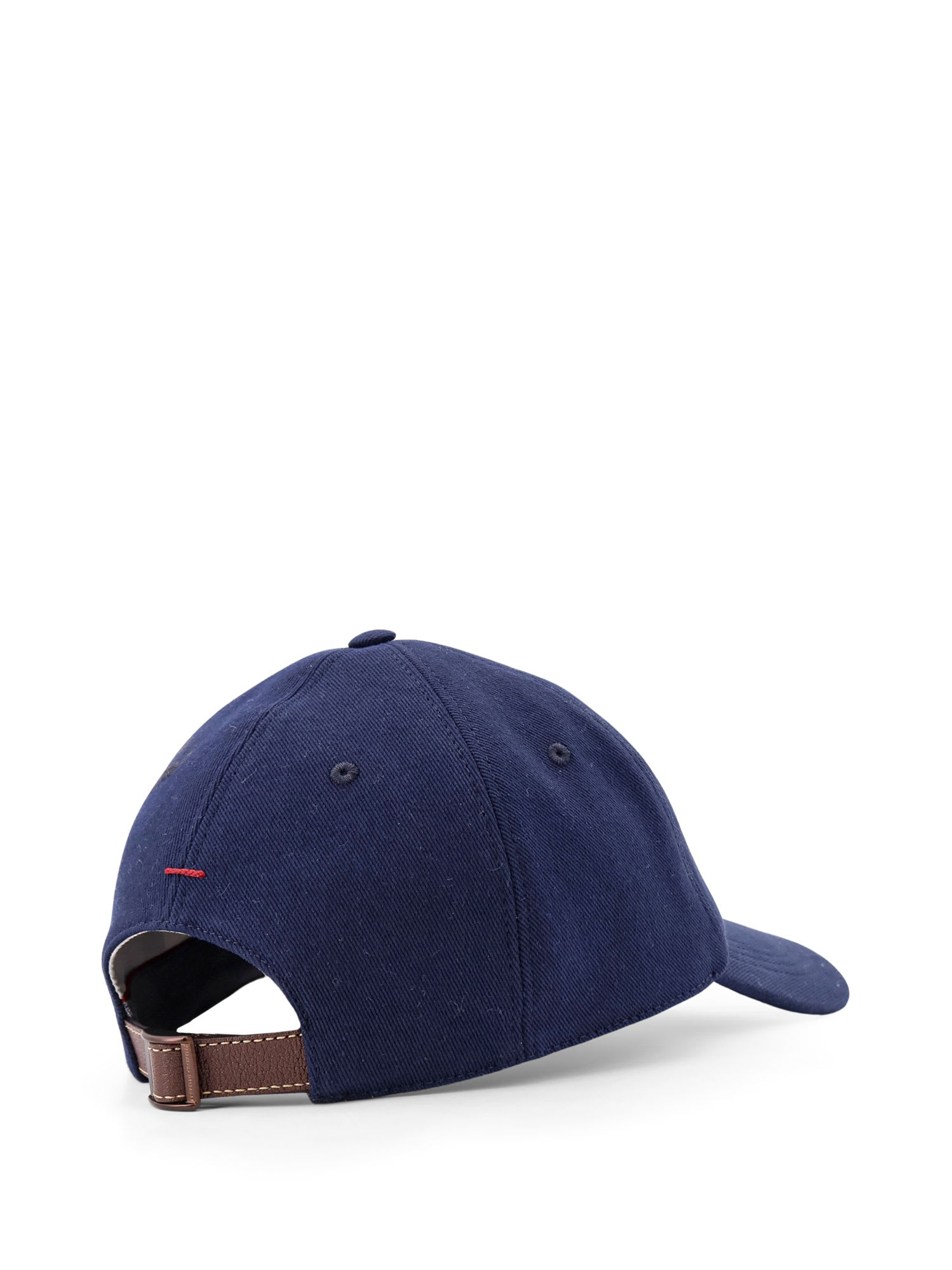 Brunello Cucinelli Diagonal Twill Baseball Cap In Blue