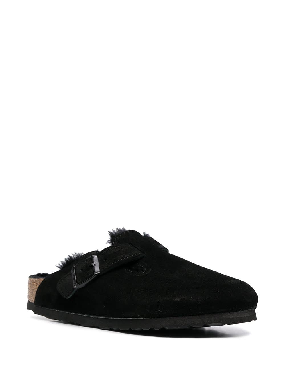 Birkenstock Boston Shearling Suede Slippers In Multi