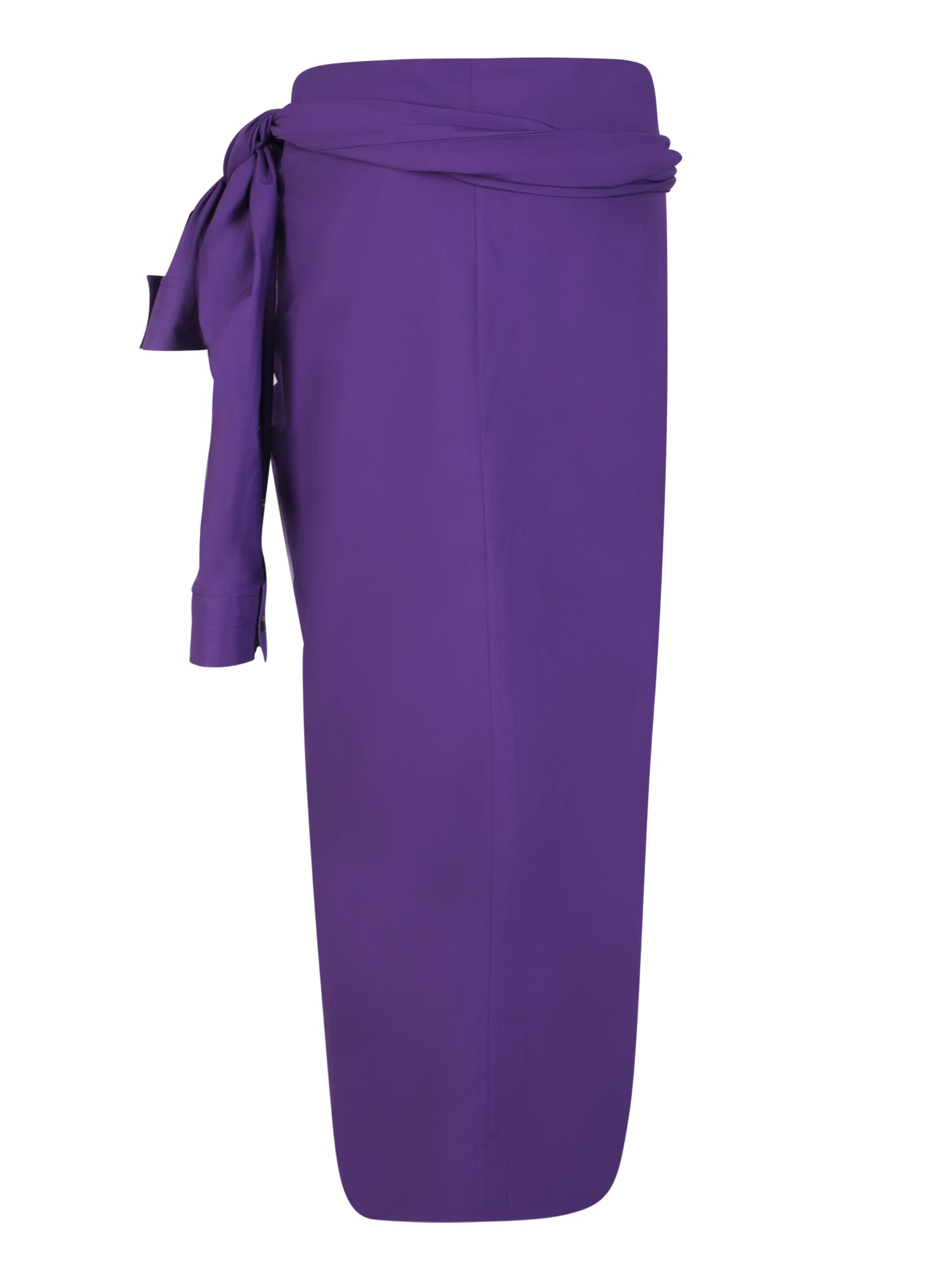Shop Quira Wrapped Design Purple Skirt
