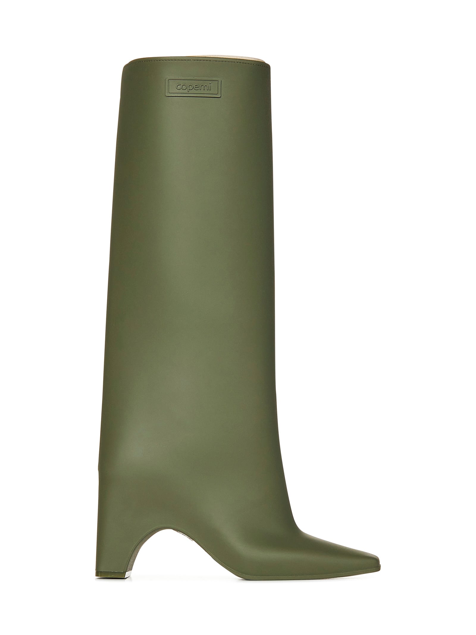 Shop Coperni Rubber Bridge Boots In Green