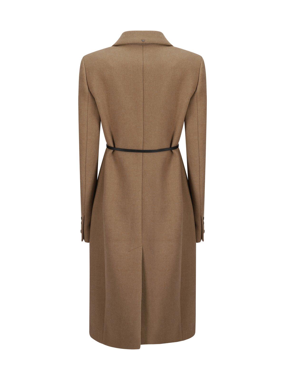 Shop Sportmax Belted Trench Coat In Camel