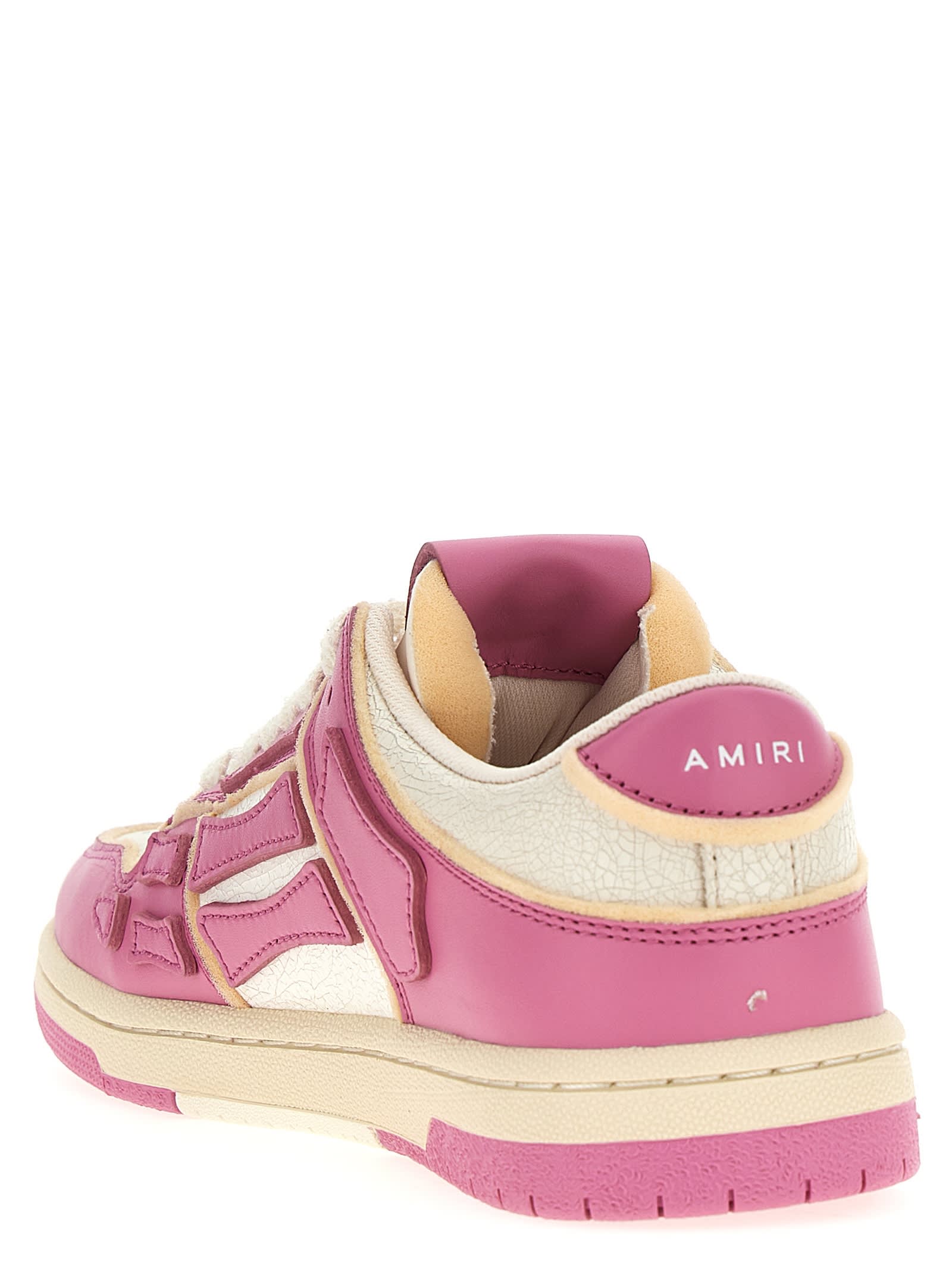 Shop Amiri Collegiate Skel Top Low Sneakers In Pink