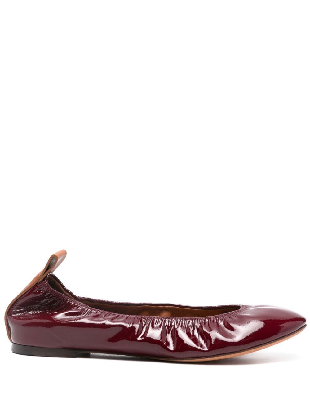 Shop Lanvin Ballerina In Burgundy