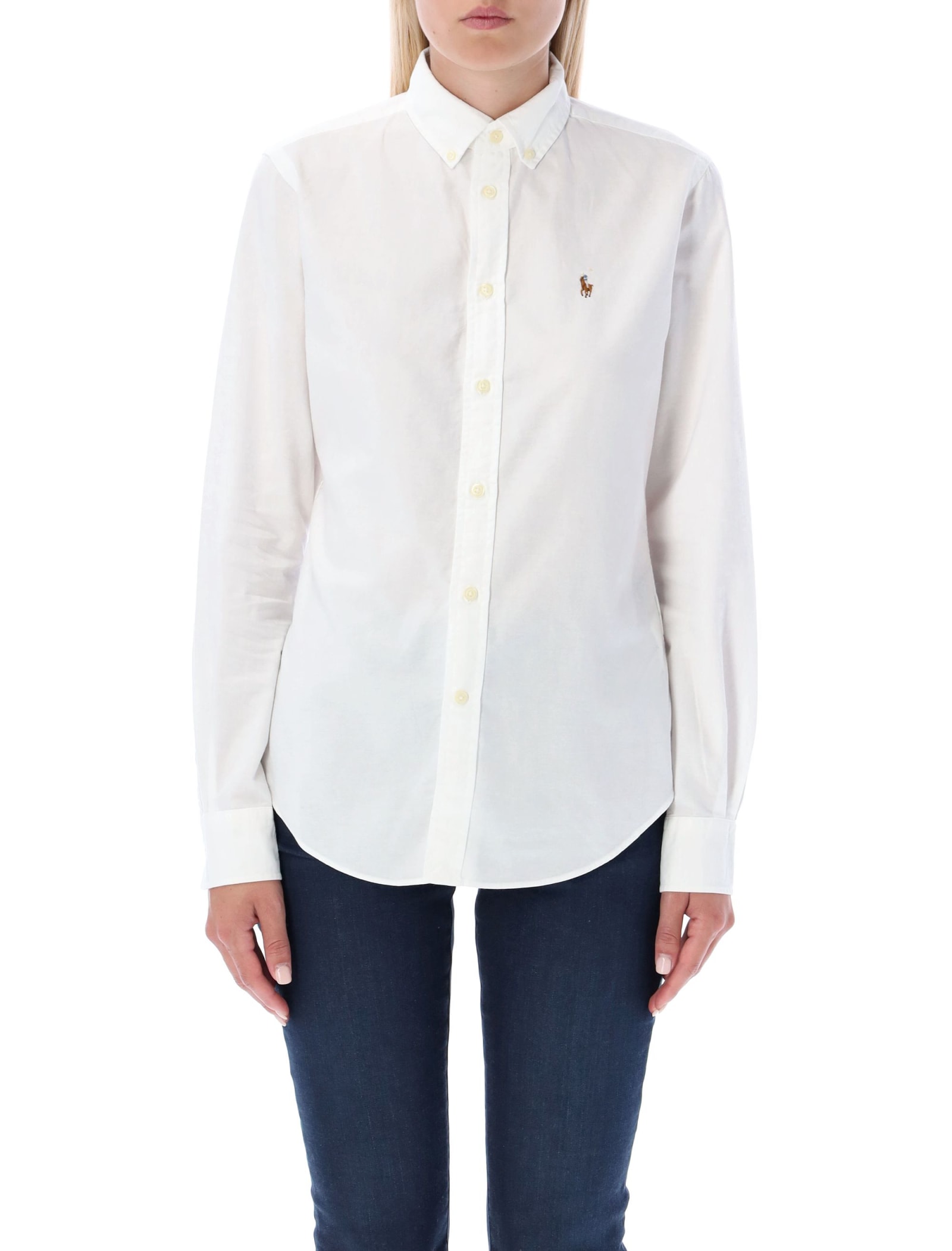 Polo Ralph Lauren Casual Button-up Shirt With Long Sleeves In White