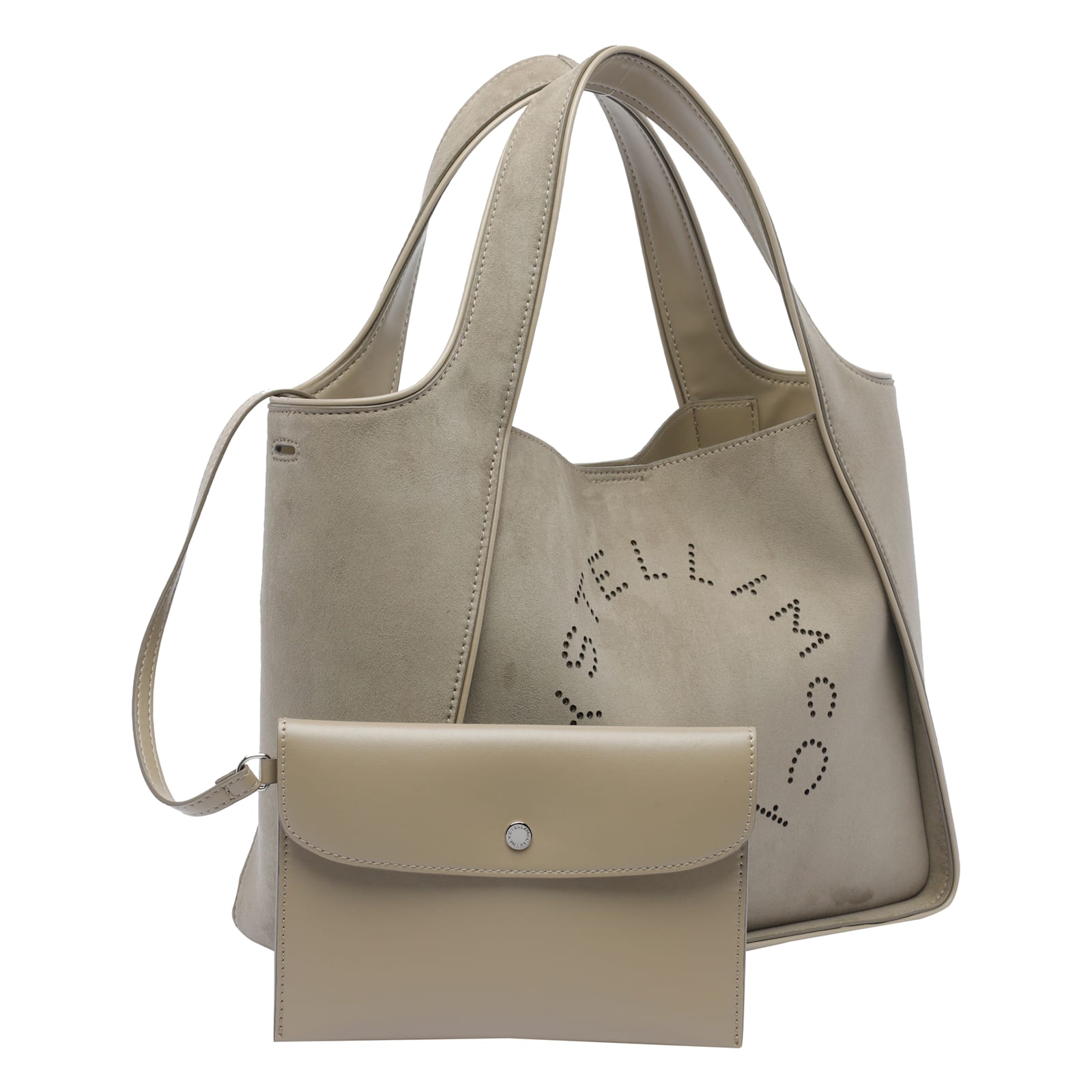 Stella Mccartney Crossbody Logo Tote In Green