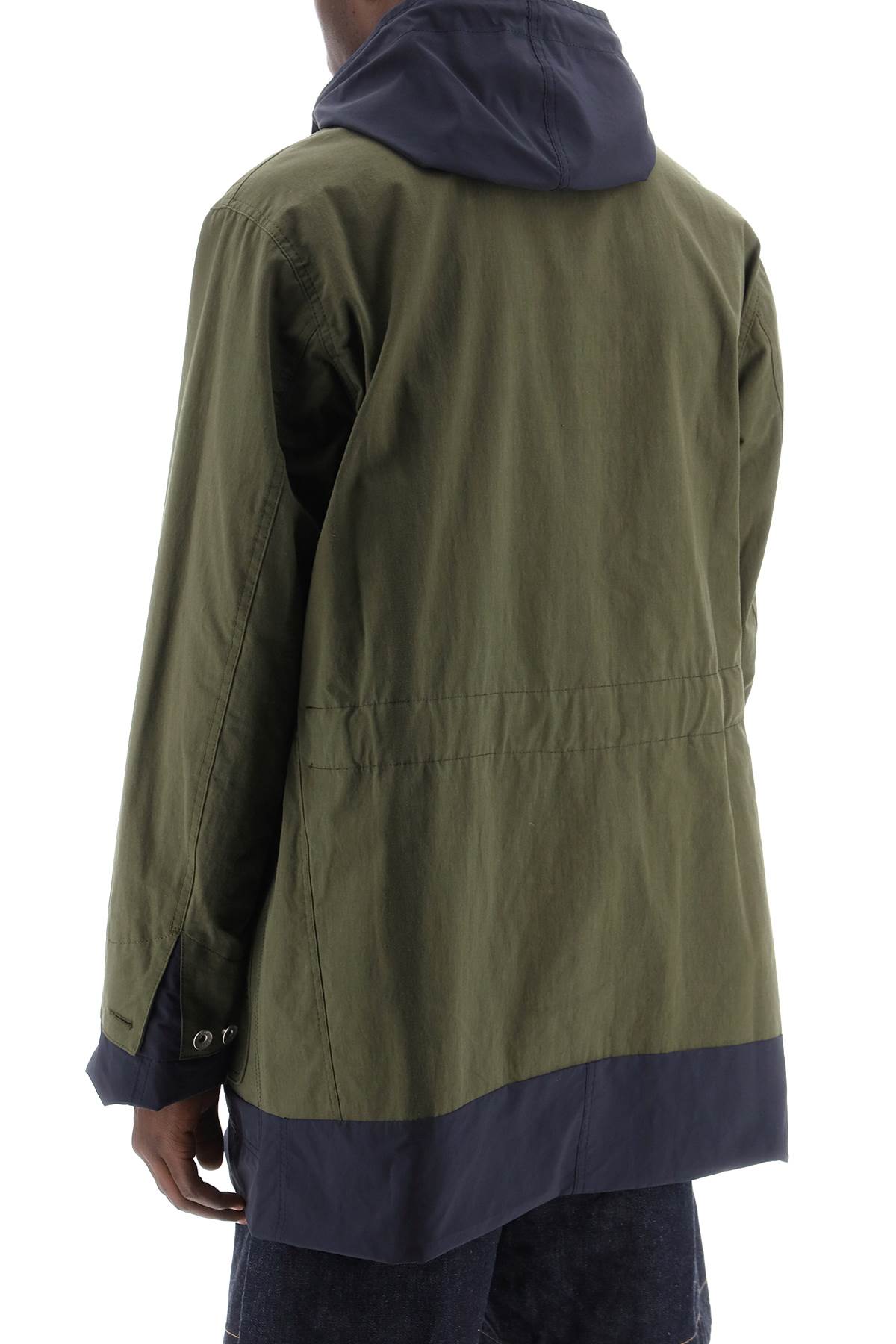 Sacai Army Green Cotton And Nylon Reversibile Jacket In Khakinavy