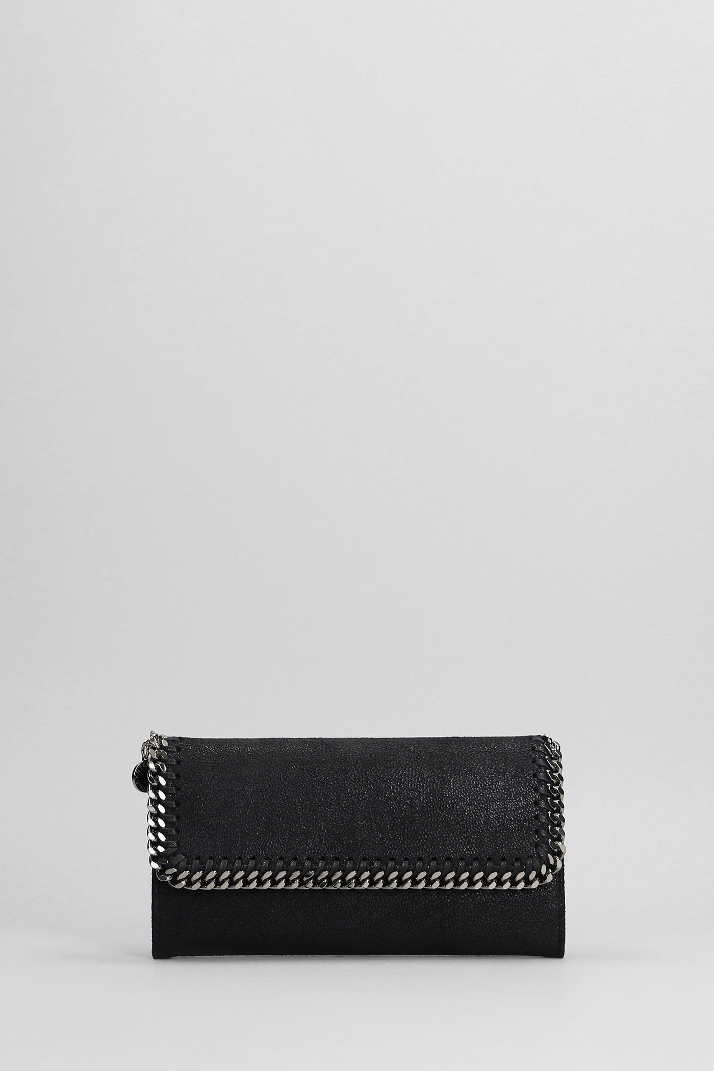 Stella Mccartney Falabella Wallet In Black Polyester In Black