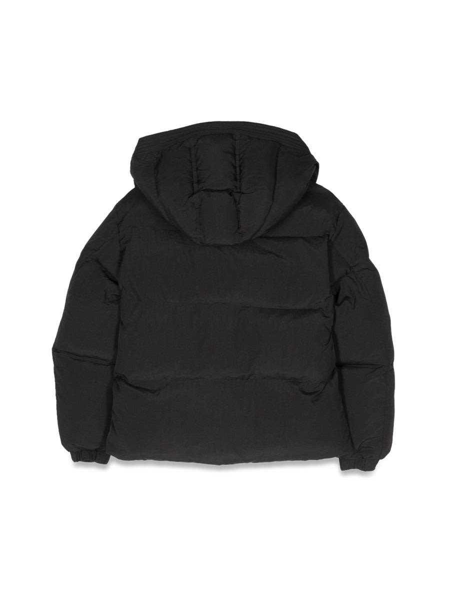 Shop Diesel Down Jacket With Hood In Black