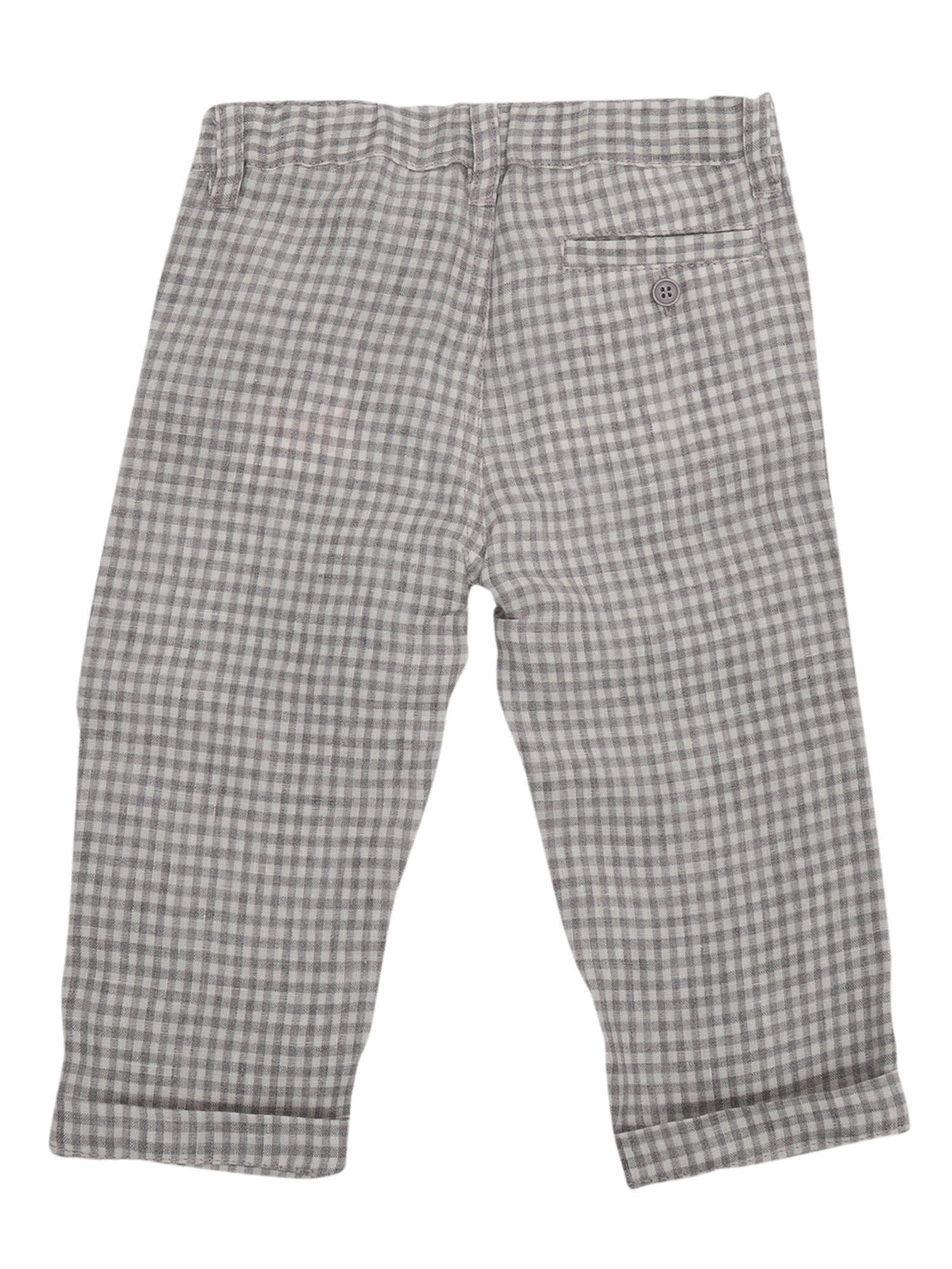 Shop Il Gufo Vichy Pants In Grey