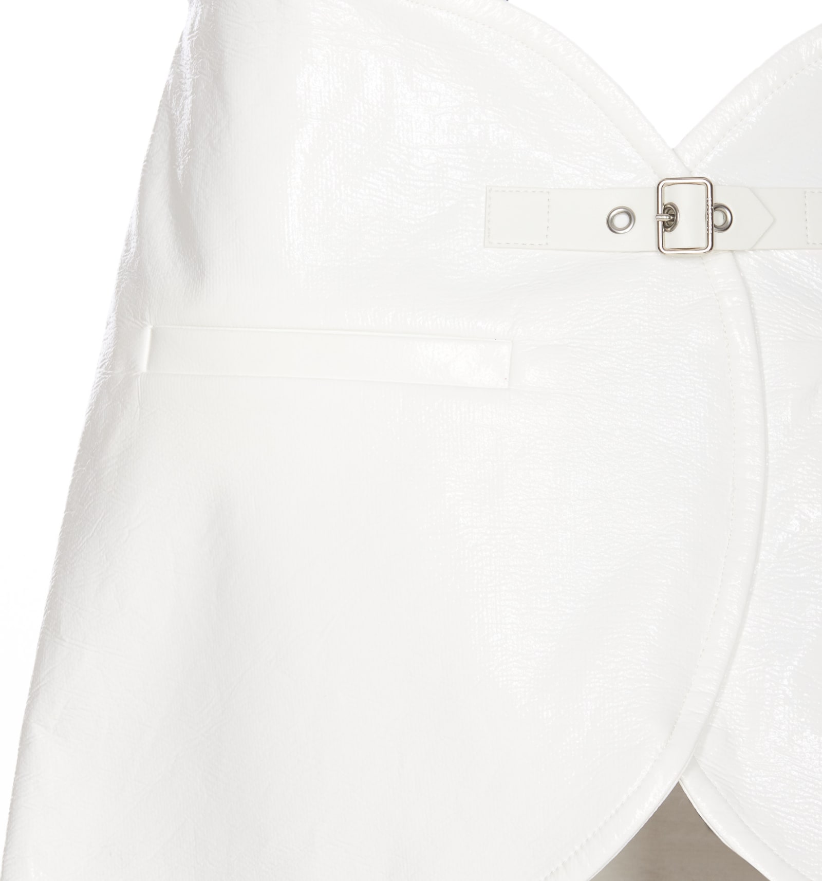 Shop Courrèges Ellipse Vinyl Mini Skirt In White