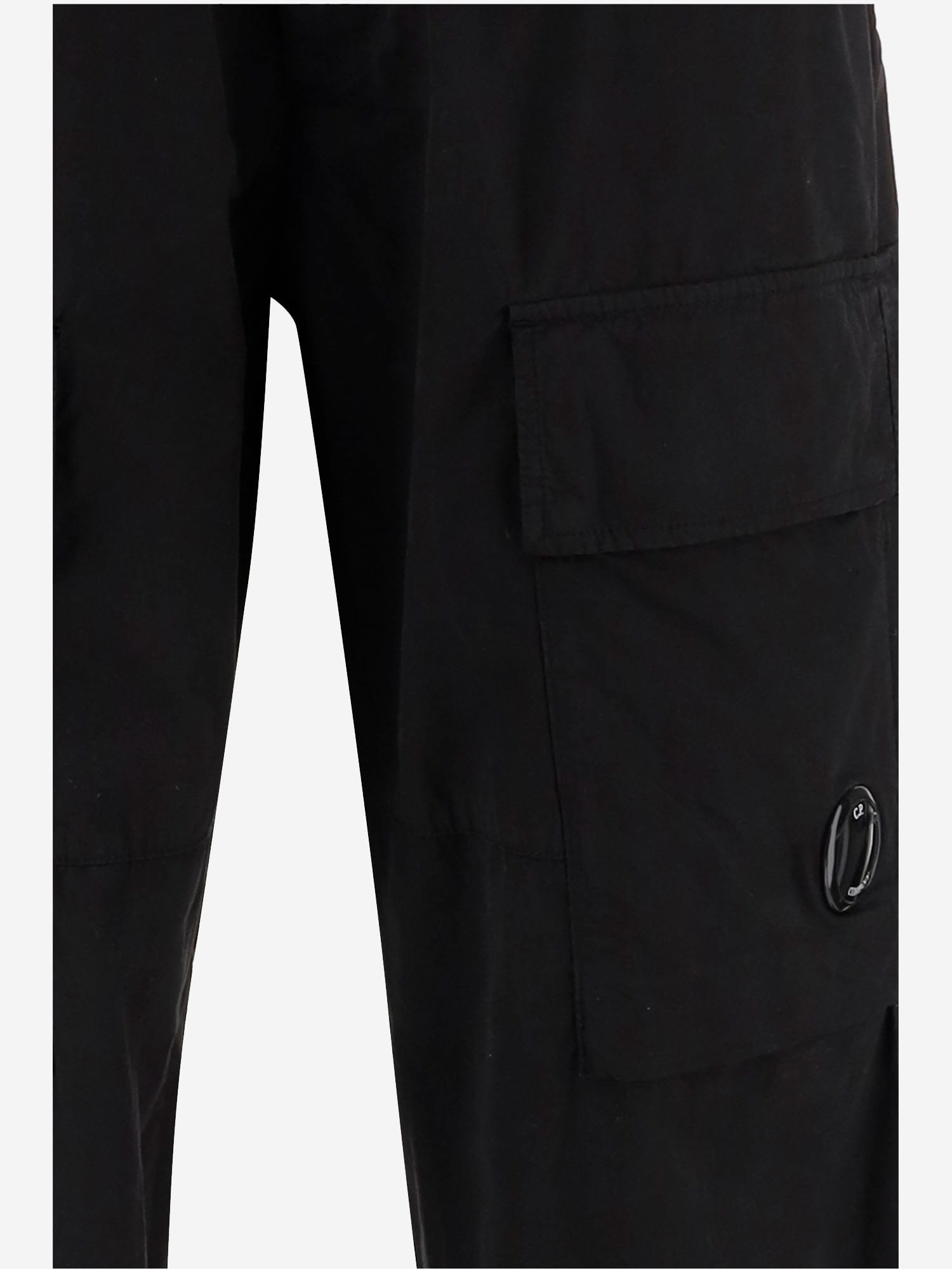 C.p. Company Cargo Style Trousers Featuring Adjustable Elements In Black