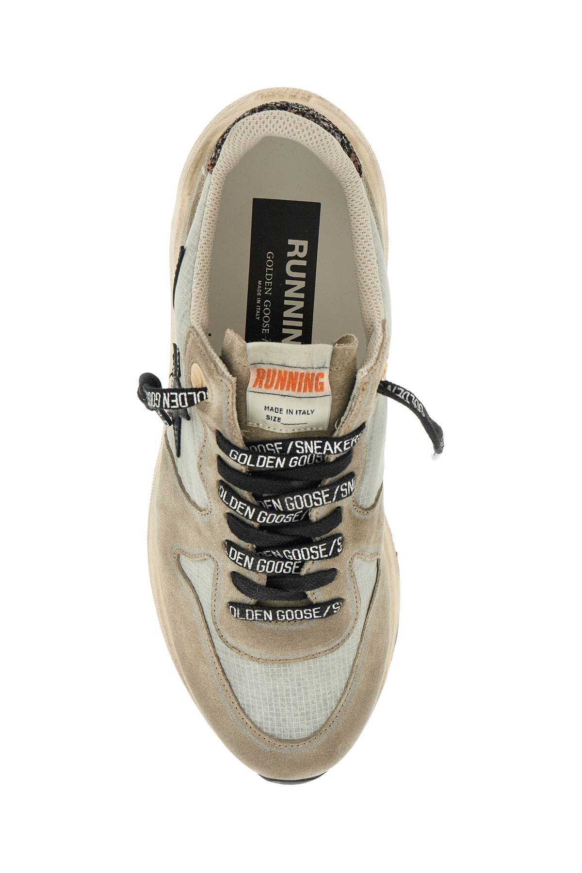 Shop Golden Goose Nylon And Suede Running Sneakers With Durable Sole In Ice/taupe/black/brown (grey)