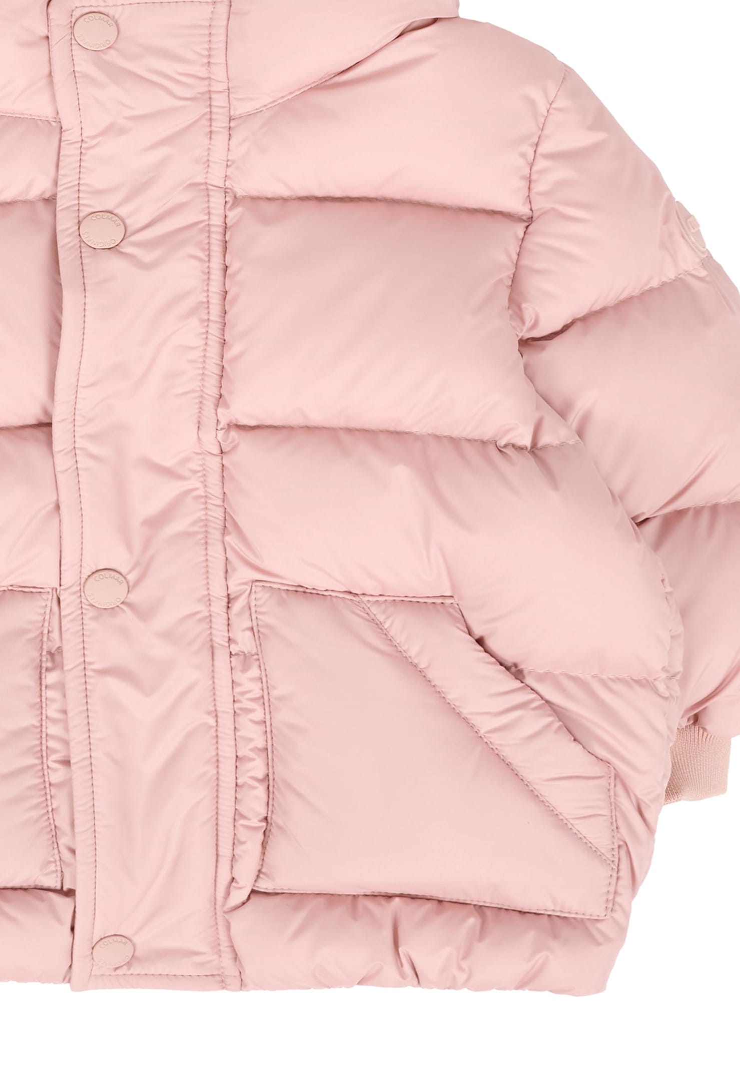 Colmar Pink Down Jacket For Baby Girl With Logo In Pink