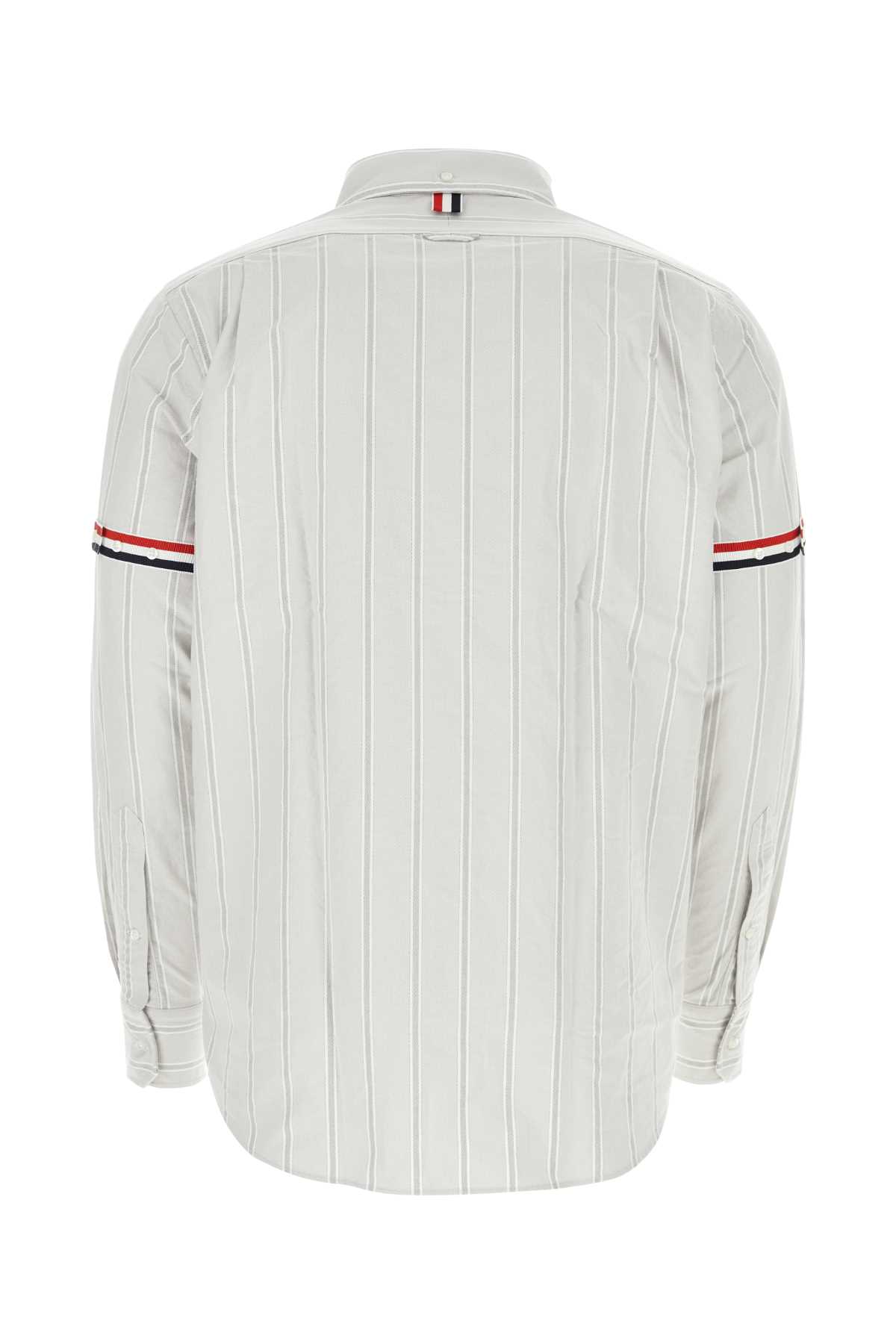 Shop Thom Browne Embroidered Oxford Shirt In Medgrey