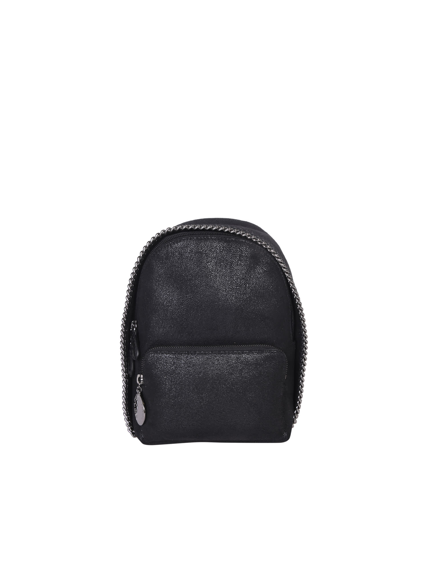 Shop Stella Mccartney Falabella Black Silver Backpack