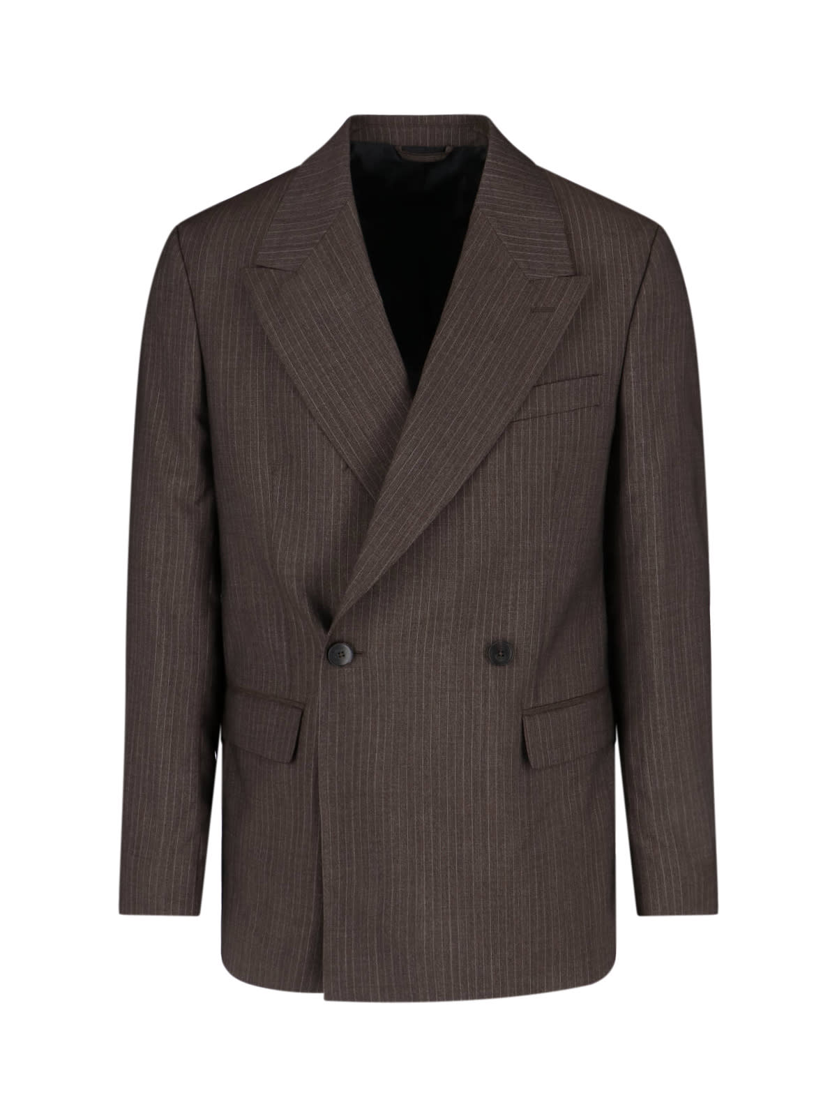 Pinstriped Double-breasted Blazer