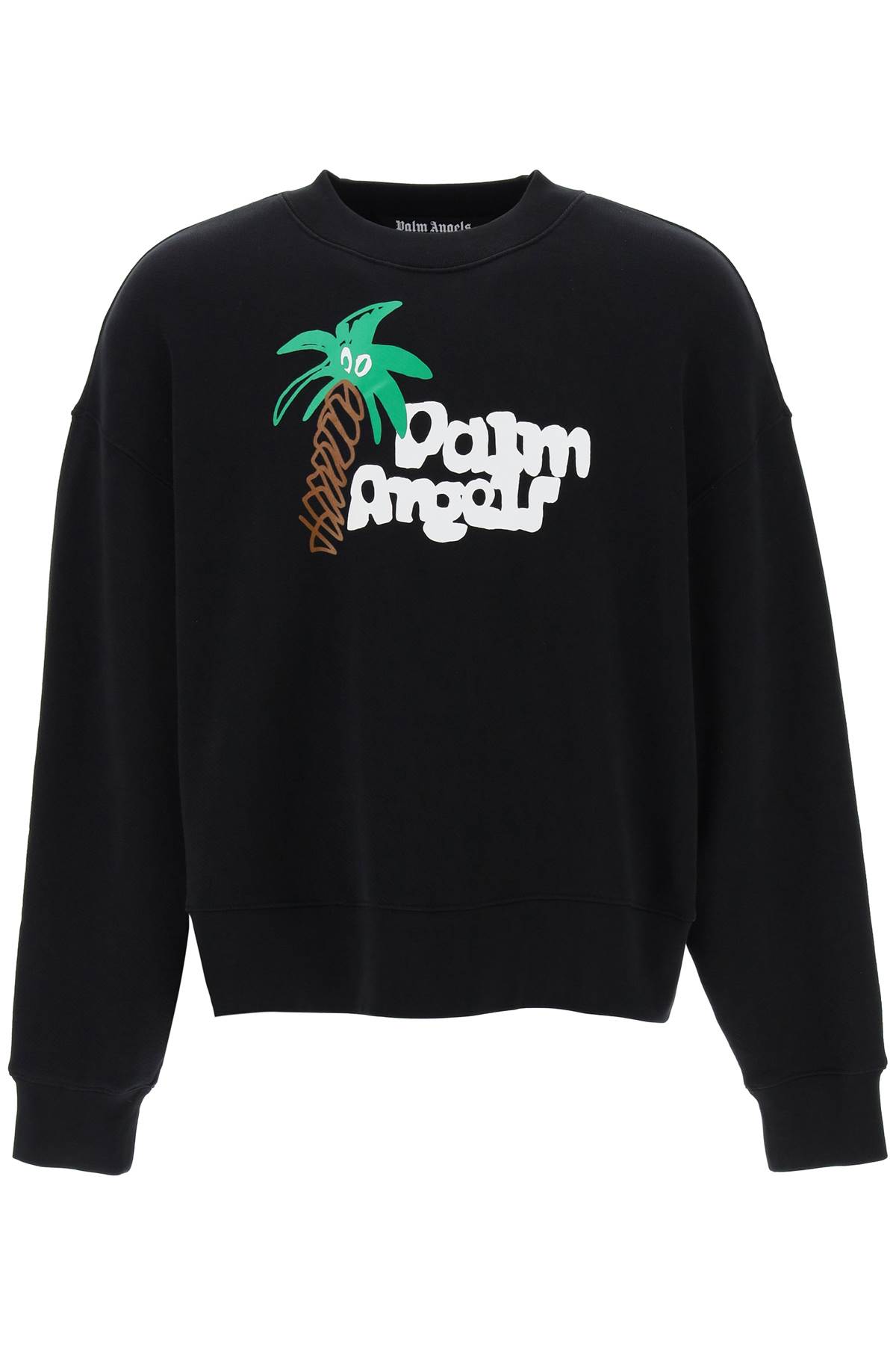 Shop Palm Angels Sketchy Logo Sweatshirt In Black Whit
