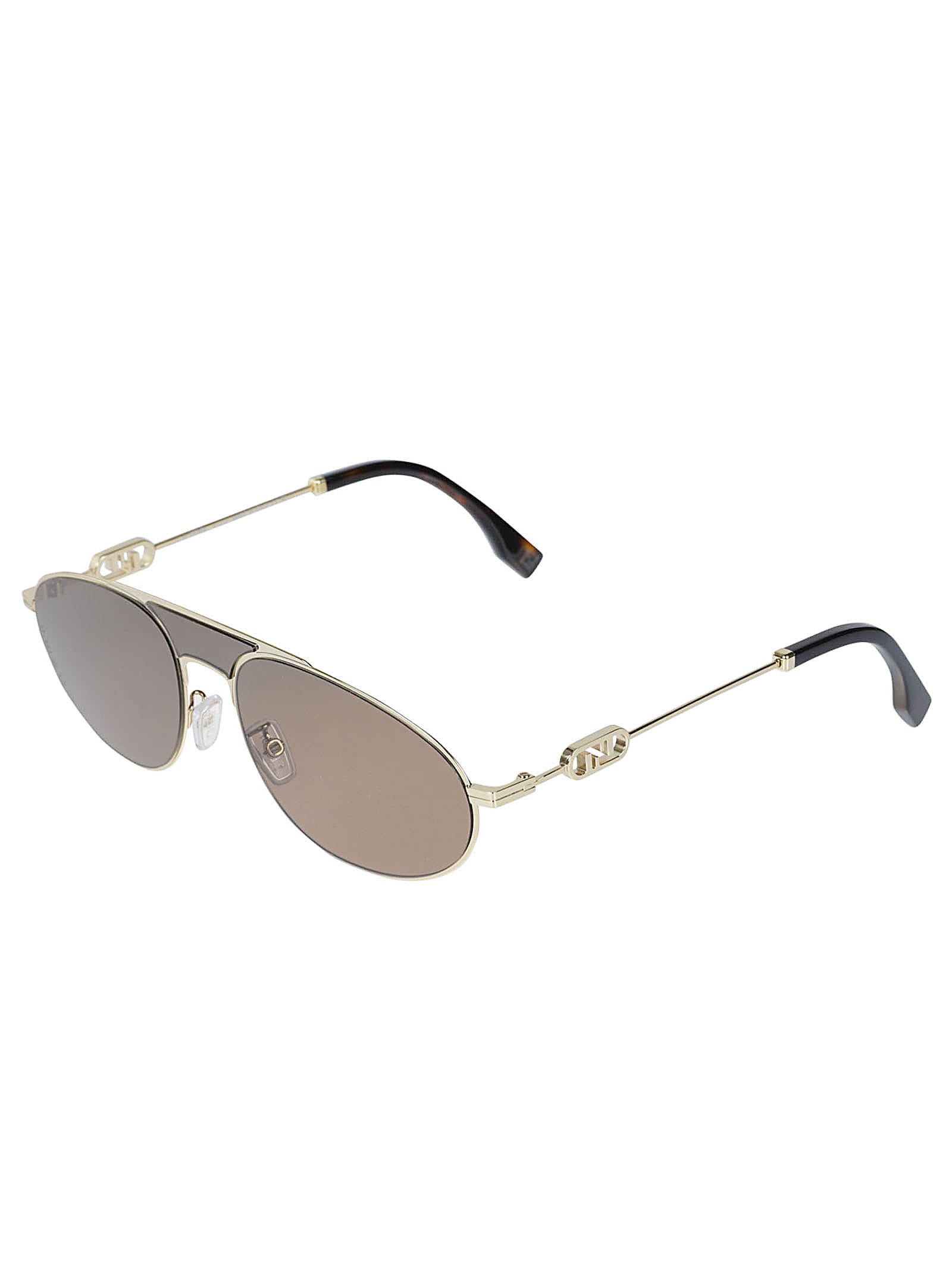 Shop Fendi Oval Aviator Sunglasses In 30e