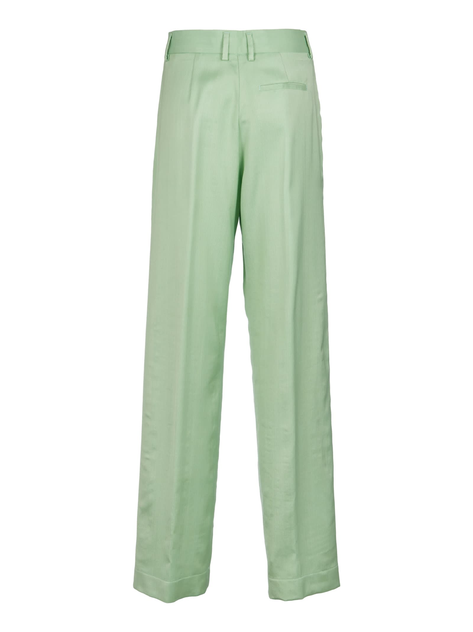 Forte Forte Concealed Straight Trousers In Ice Lime