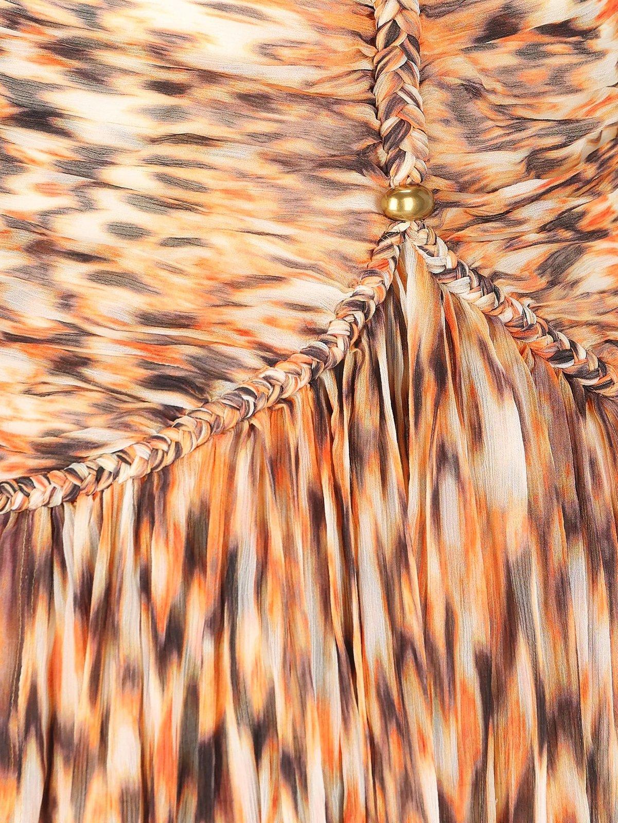 Isabel Marant Rafael Abstract Patterned Maxi Dress In Orange