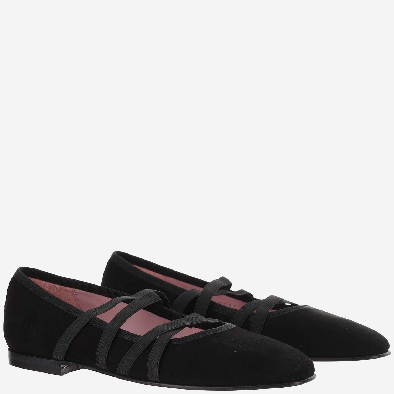 Shop Carel Suede Tutu Ballet Flats In Black