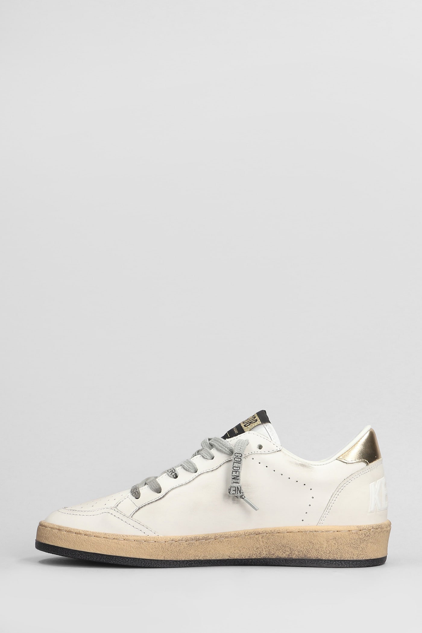 Shop Golden Goose Ball Star Sneakers In White Leather