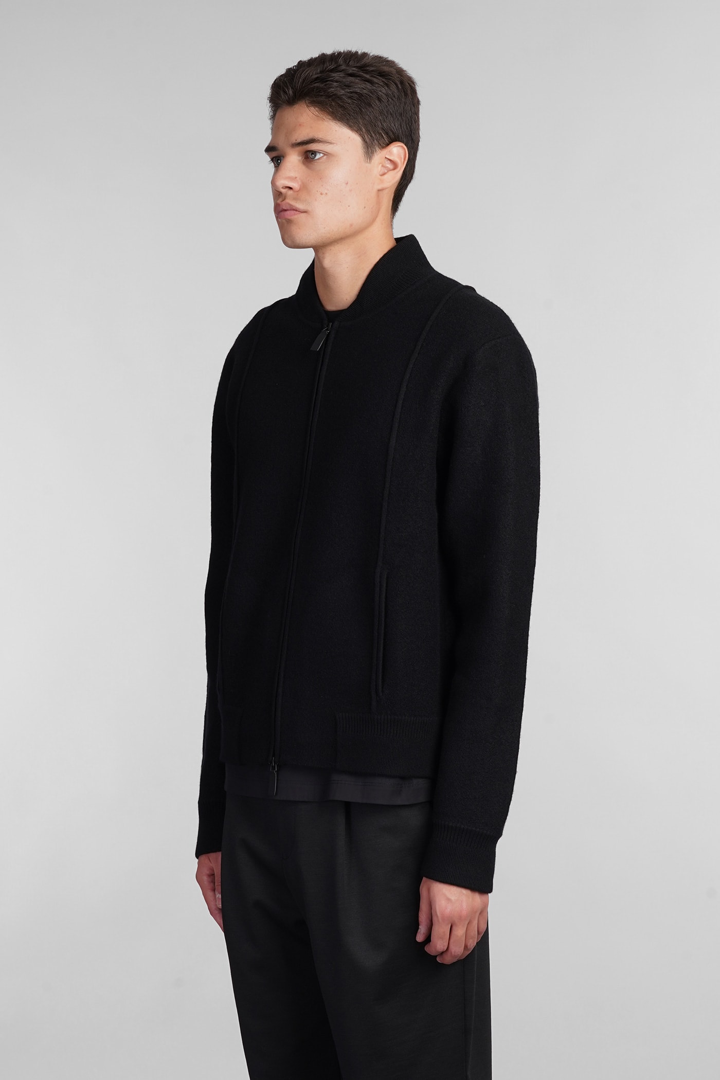 EMPORIO ARMANI KNITWEAR IN BLACK WOOL 