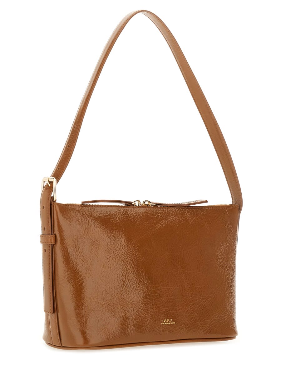 Apc Textured Shoulder Bag Adjustable Strap In Brown