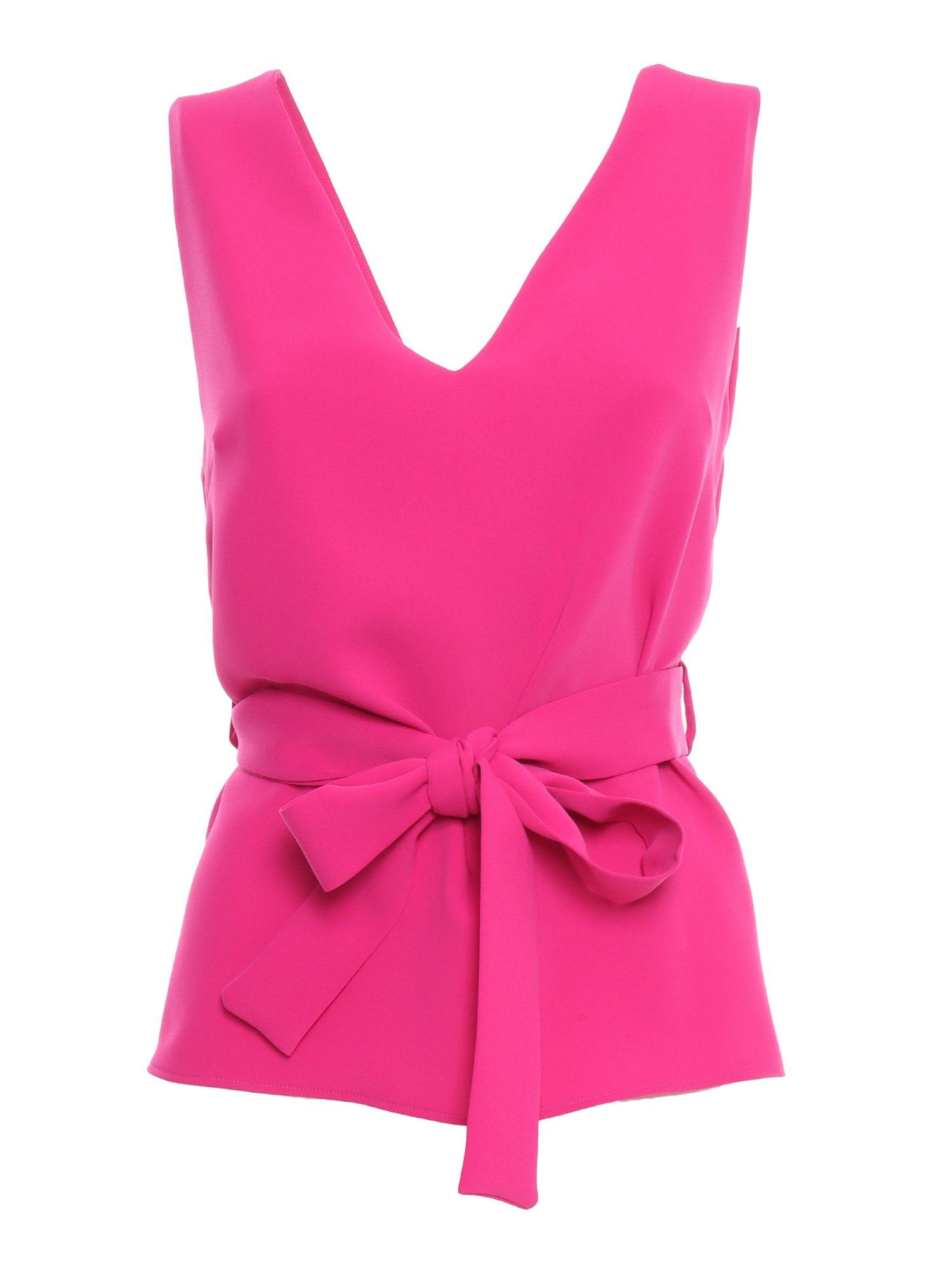 P.a.r.o.s.h Tie-waist Sleeveless Blouse In Fuchsia