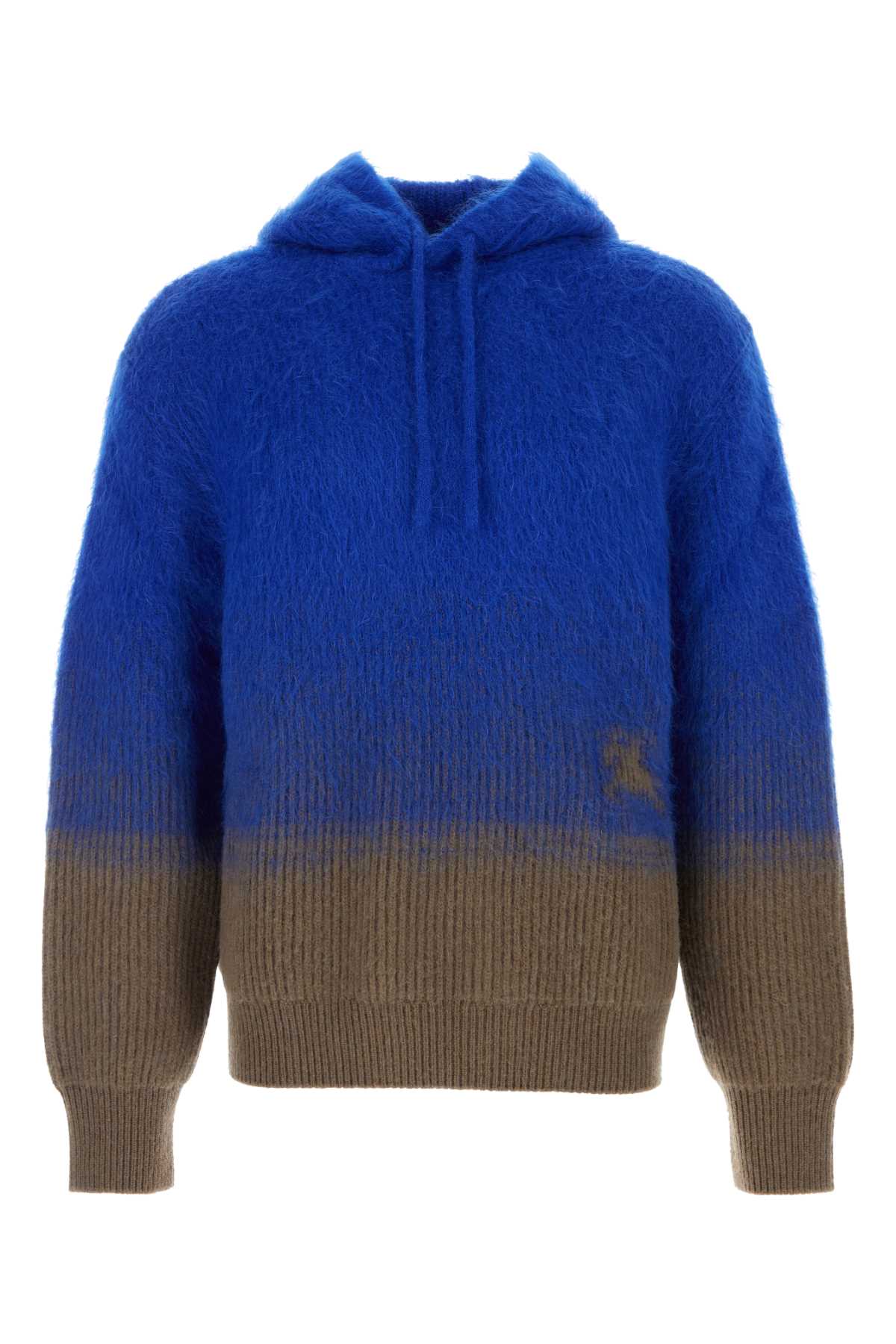 Shop Burberry Two-tone Wool Blend Sweater In Greyknight