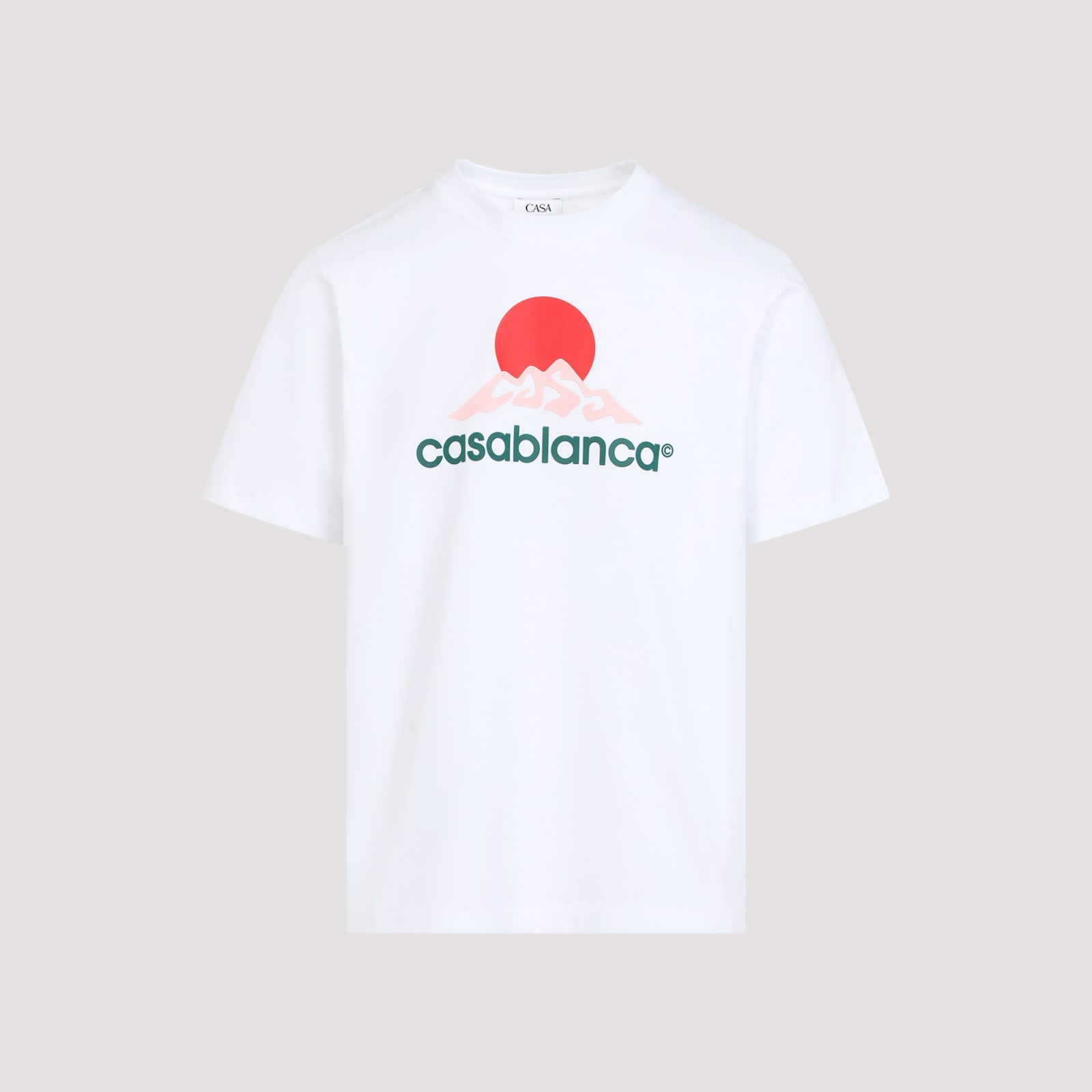 Casablanca White Crewneck T-shirt With Logo On The Front In White