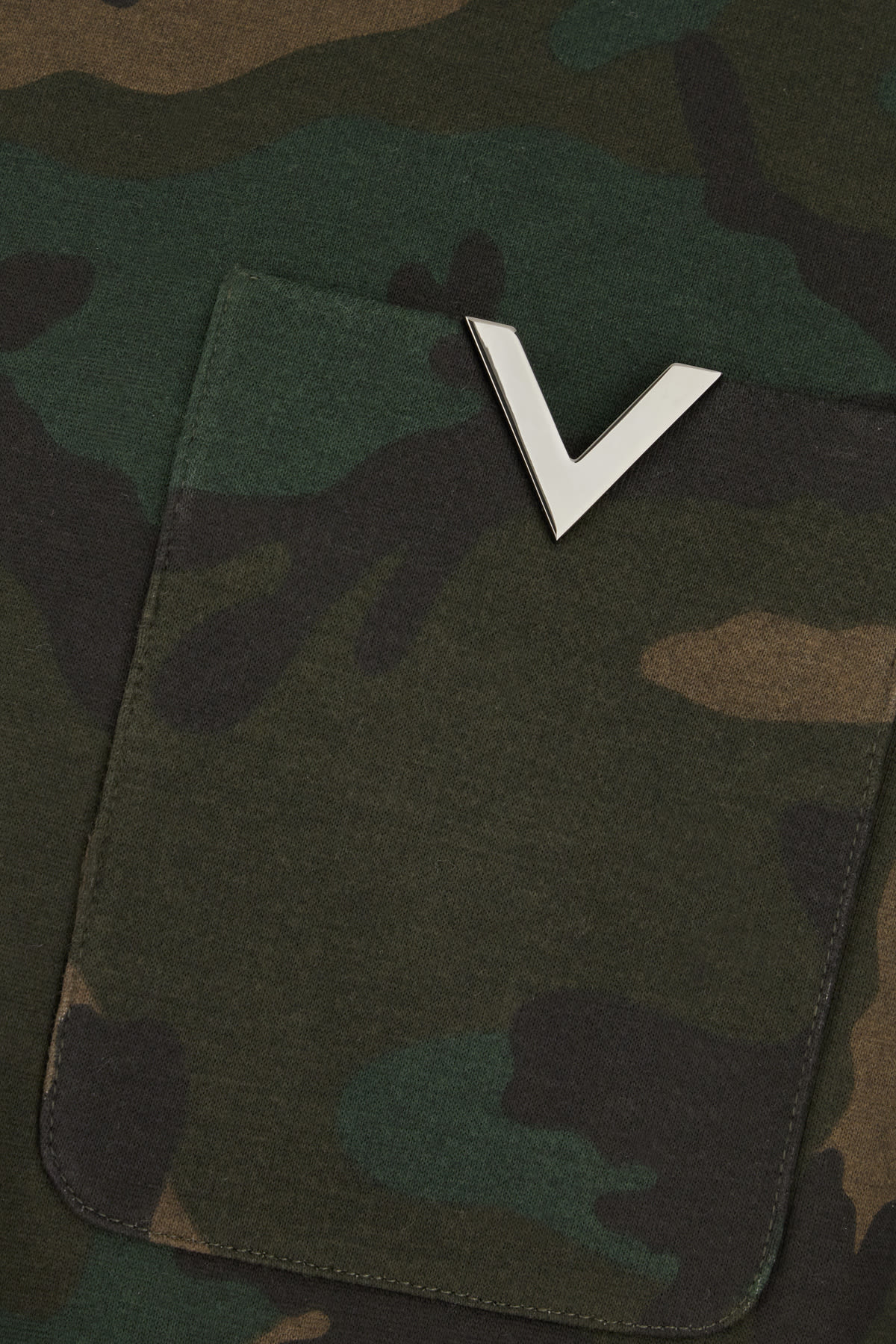 Shop Valentino Printed Cotton Blend Sweatshirt In Camou Army