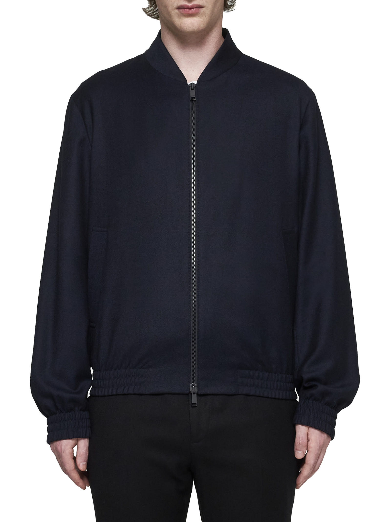 Shop Zegna Jacket In Blue Navy Unito