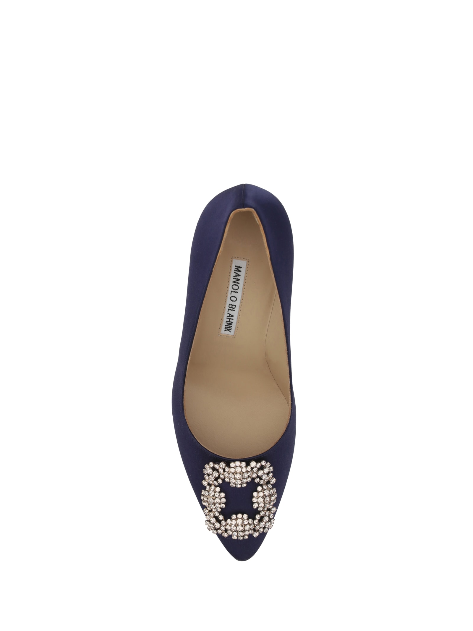 Shop Manolo Blahnik Hangisi Pumps In Navy