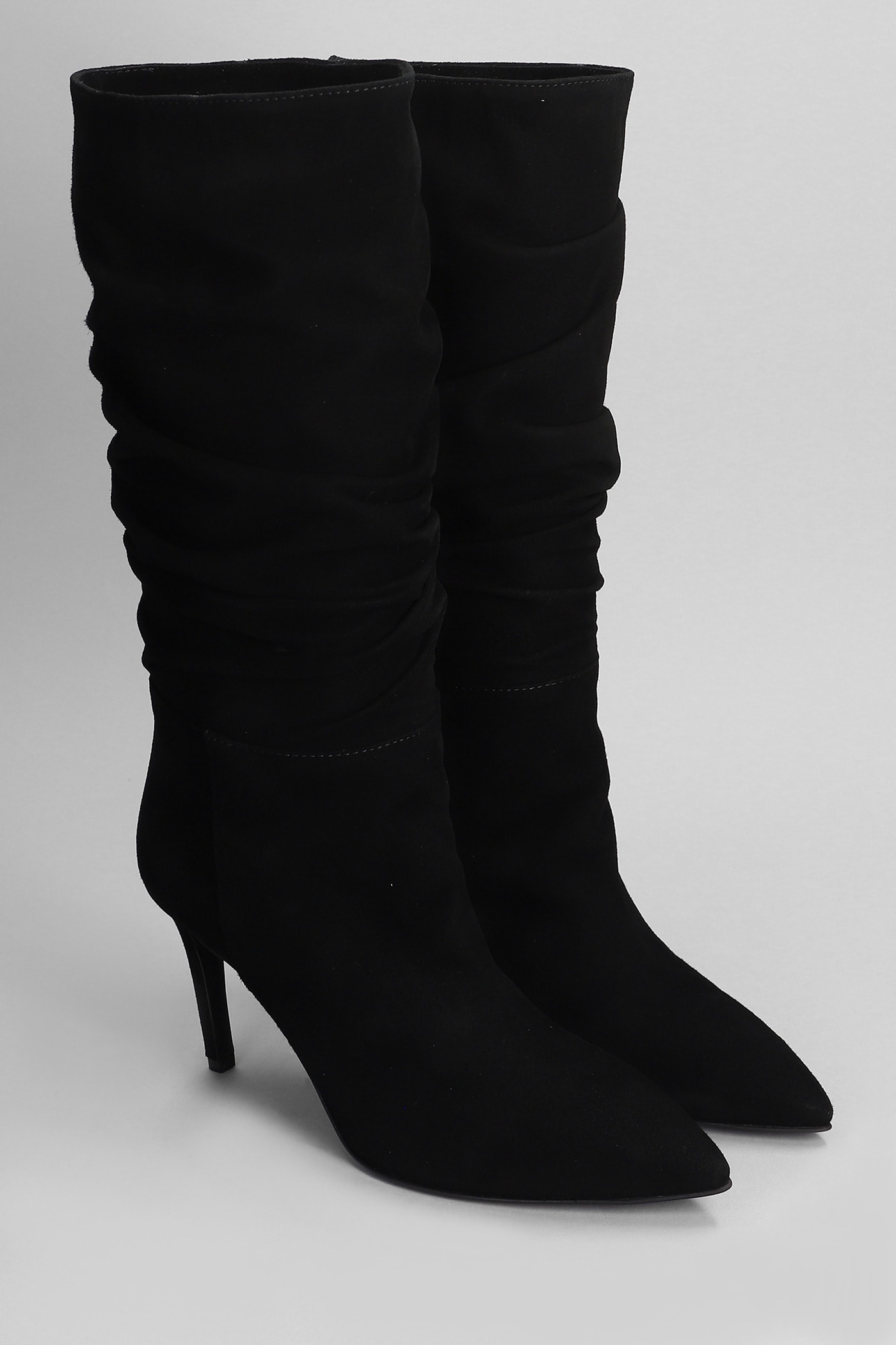 Shop Via Roma 15 High Heels Boots In Black Suede