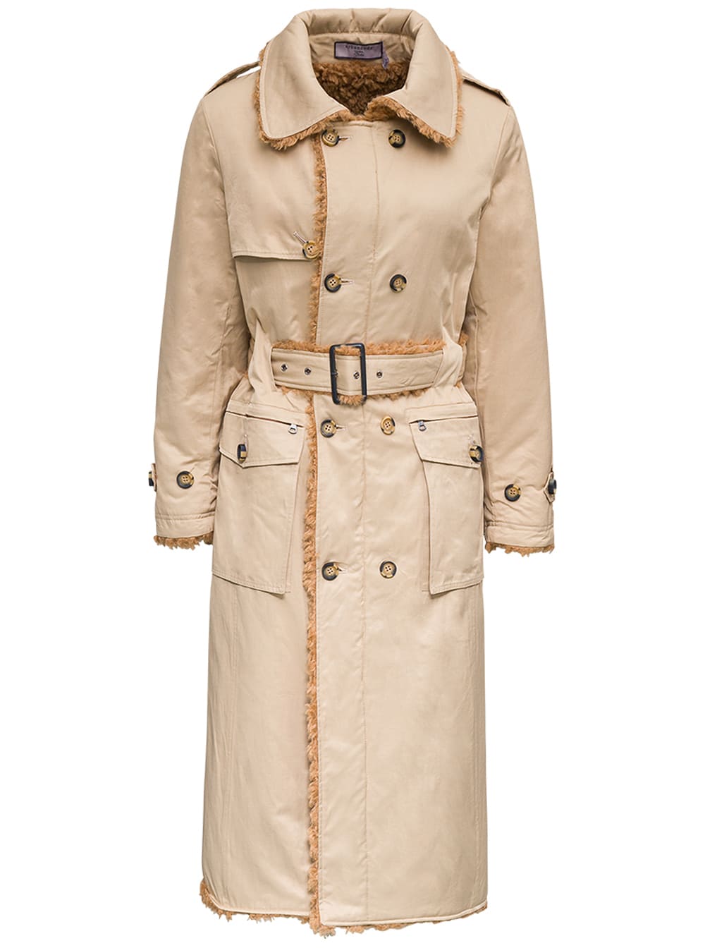 Urbancode Beige Reversible Cotton And Ecological Shearling Trench