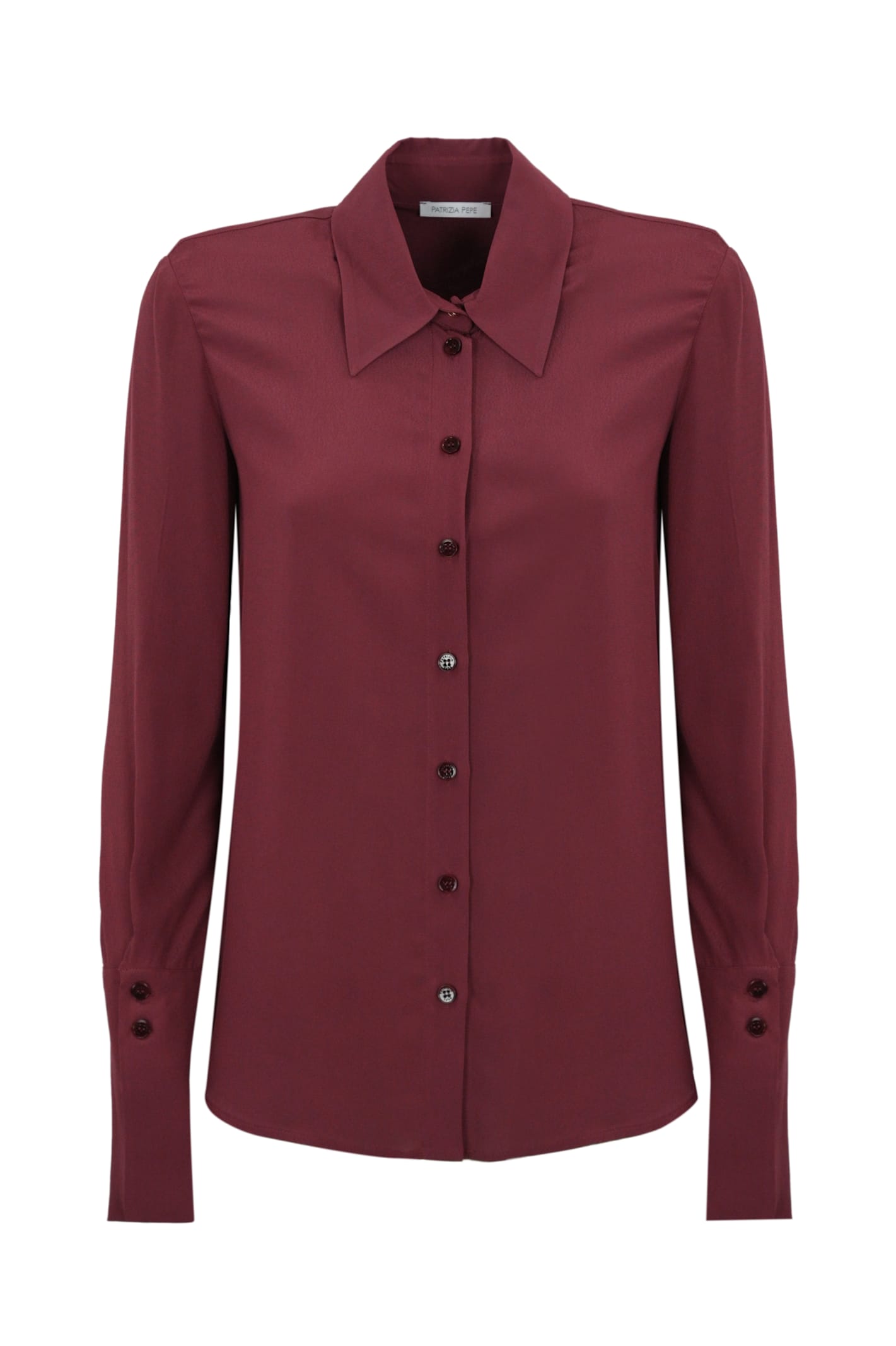 Shop Patrizia Pepe Viscose Crepe Shirt In Plum Elixir