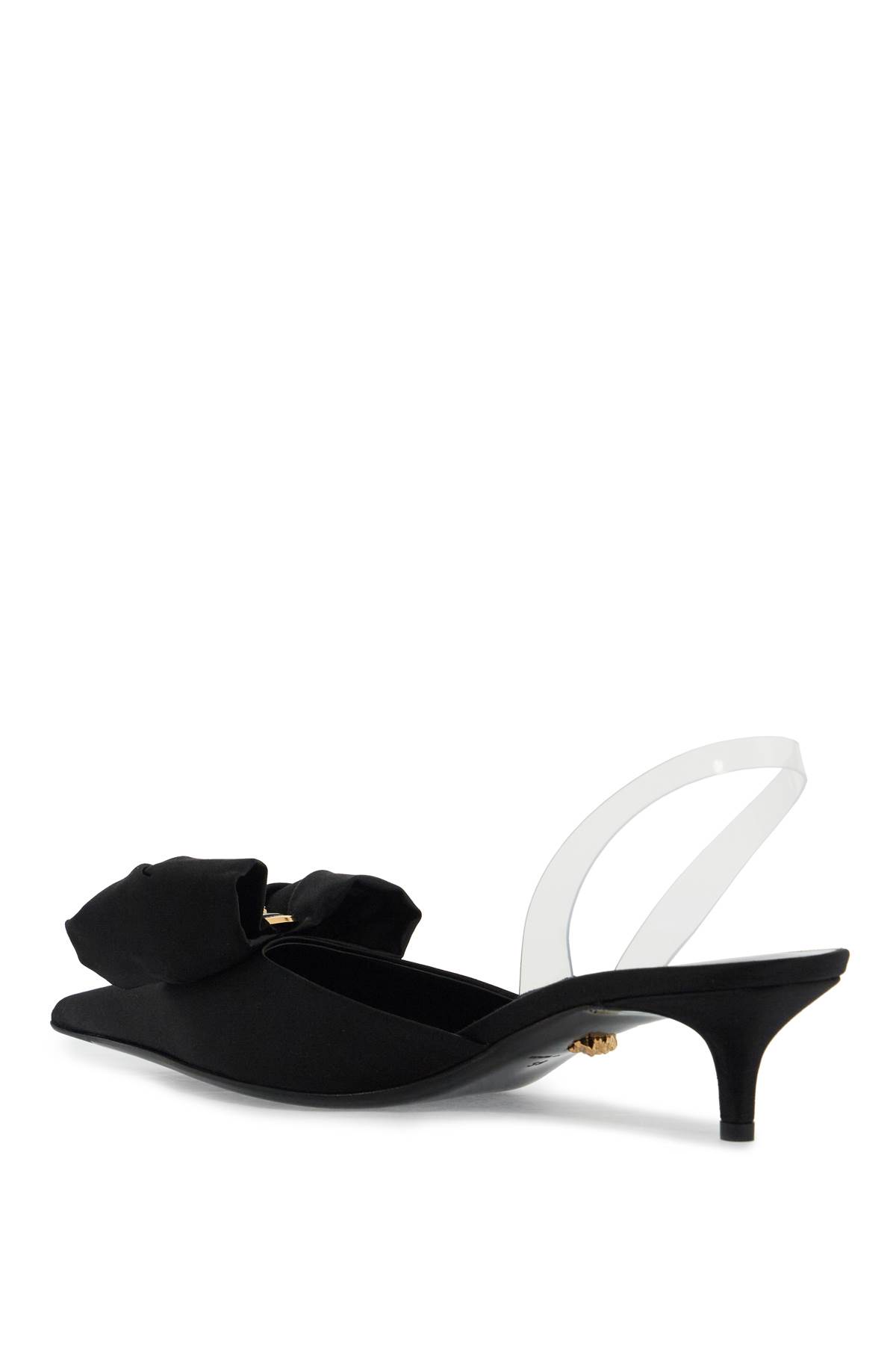 Shop Versace Slingback Alia In Black- Gold (black)