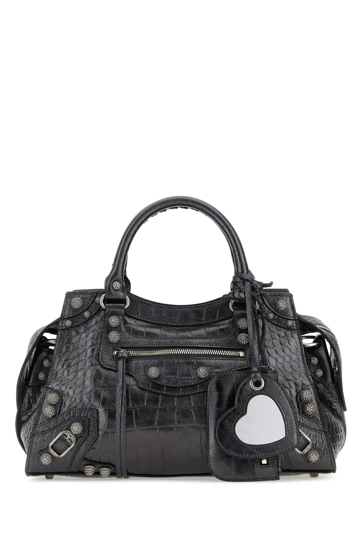 Shop Balenciaga Lead Leather Neo Cagole City S Handbag In 1015